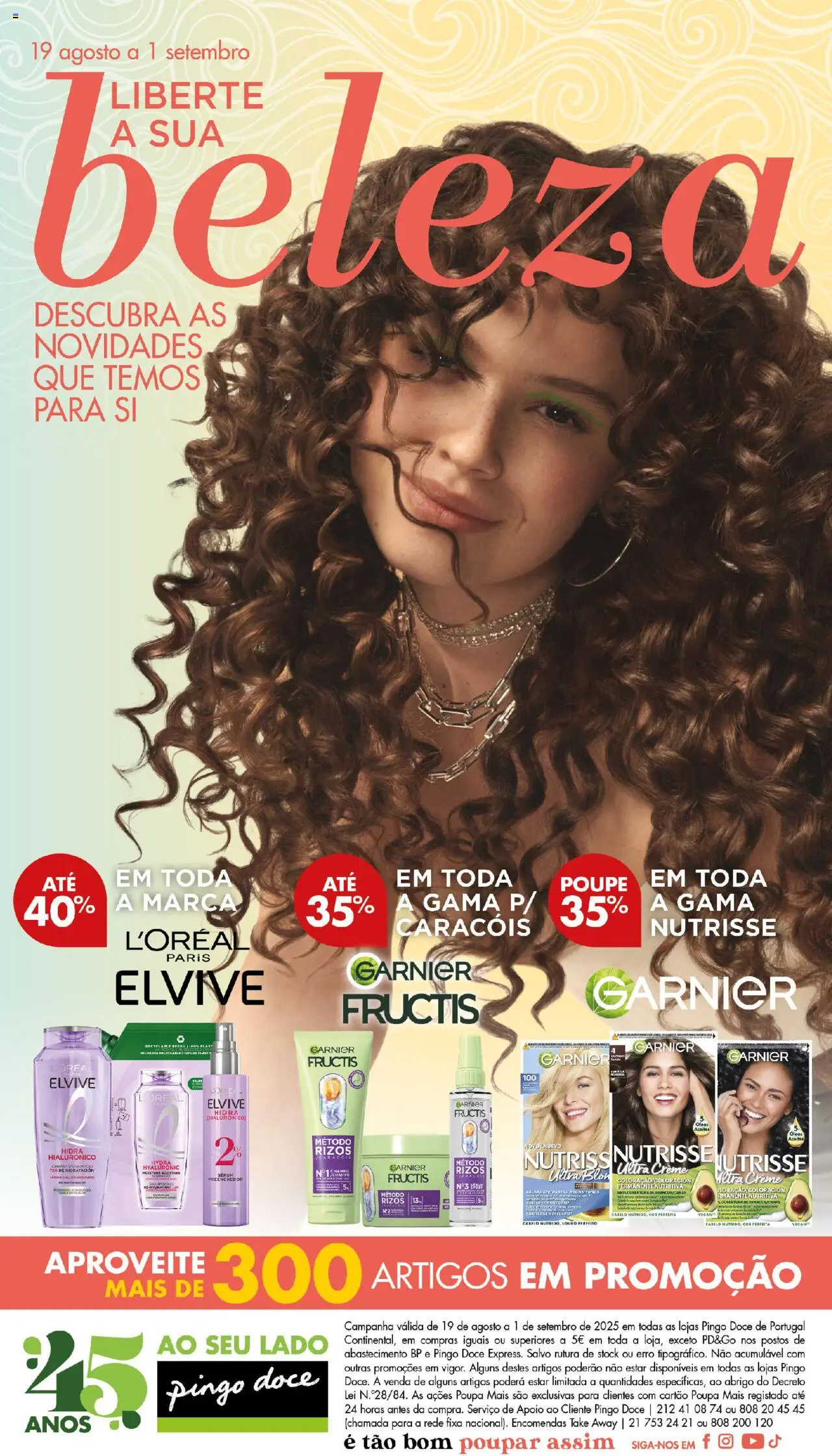 Pingo Doce Beleza │ válido de 19.08.2025 | Página: 1 | Produtos: Louro, Shampoo, Creme