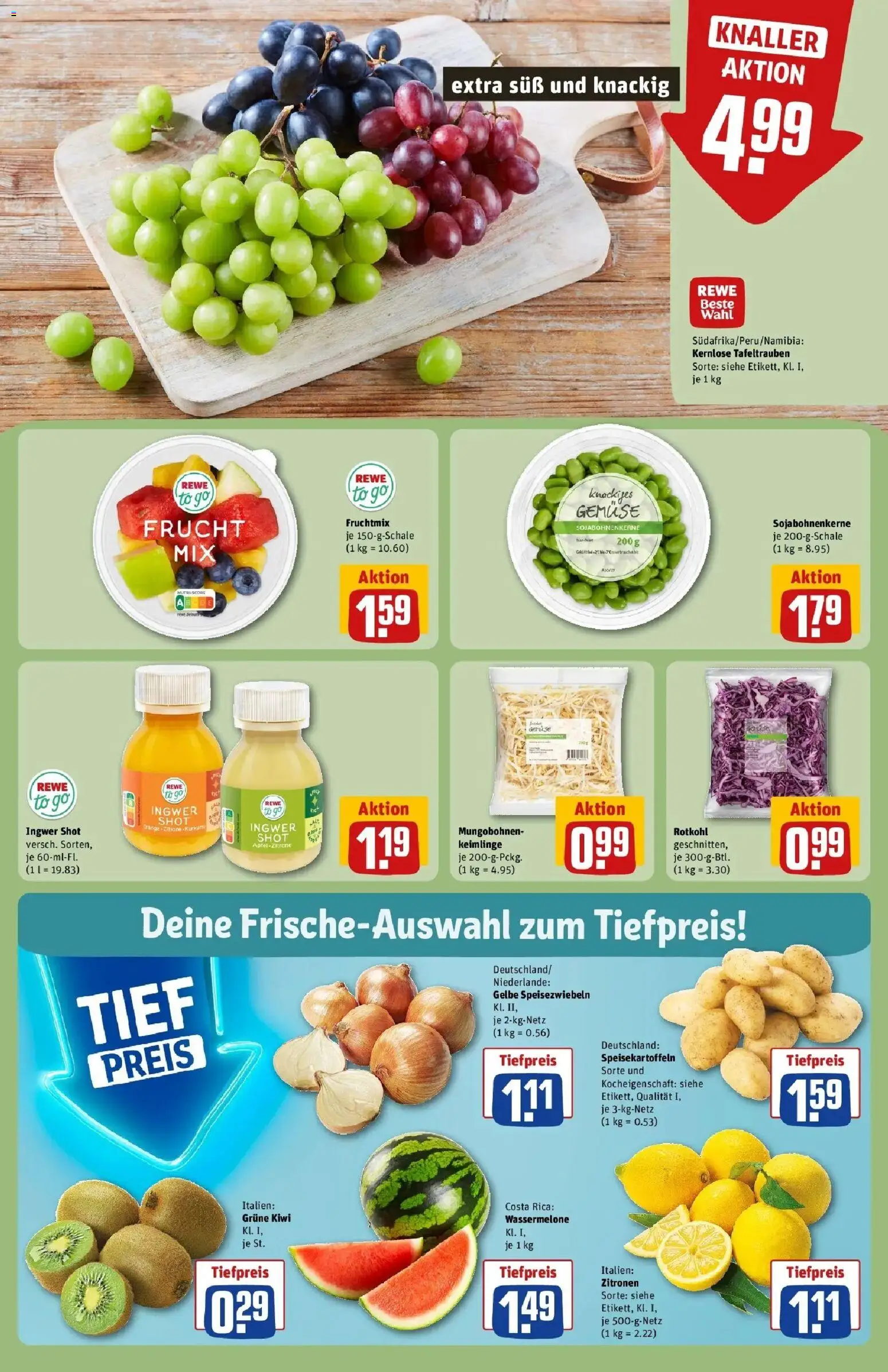 Rewe Prospekt Olching Geiselbullach	 – gültig ab 15.03.2026 | Seite: 8 | Produkte: Rotkohl, Gemüse, Wassermelone, Kiwi
