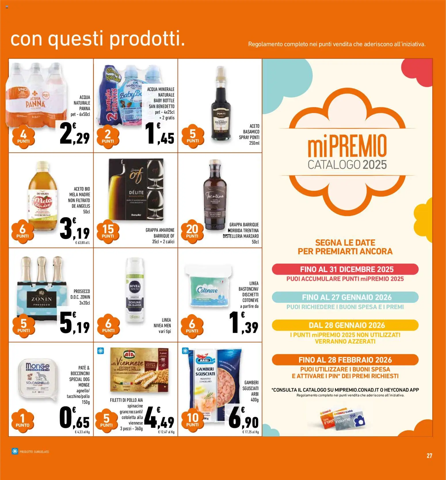 Volantino Conad del 10.12.2025 | Pagina: 27 | Prodotti: Acqua Panna, Schiuma da barba, Prosecco, Acqua naturale