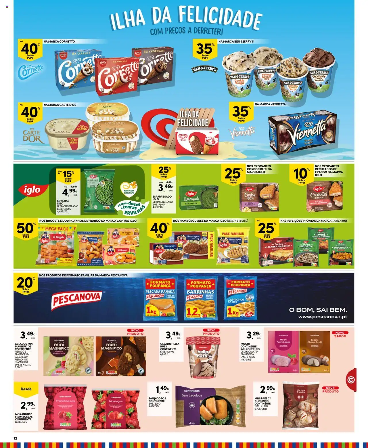 Continente - Madeira │ válido de 12.08.2025 | Página: 12 | Produtos: Framboesas, Capitão iglo, Doces, Morangos