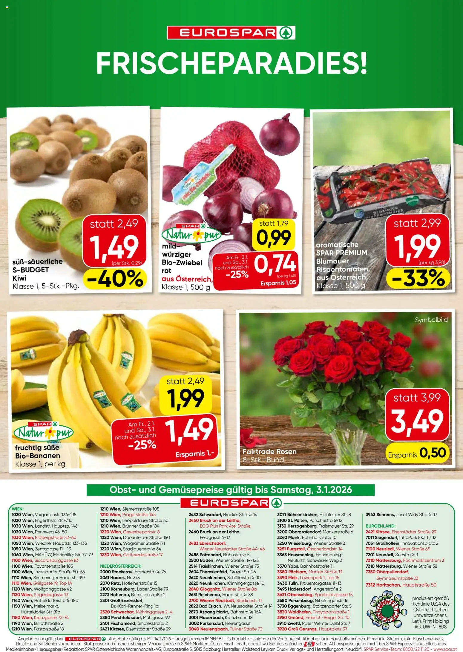 Eurospar Flugblatt - Wien gültig ab 02.01.2026 | Seite: 16 | Produkte: Kiwi, Obst, Bad