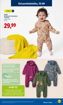 lupilu® Kombinezon niemowlęcy z bawełną, Kombinezon niemowlęcy z bawełną, rozmiary: 62-92, 4 wzory od 15.09.2025 | Strona: 25 | Produkty: Kombinezon