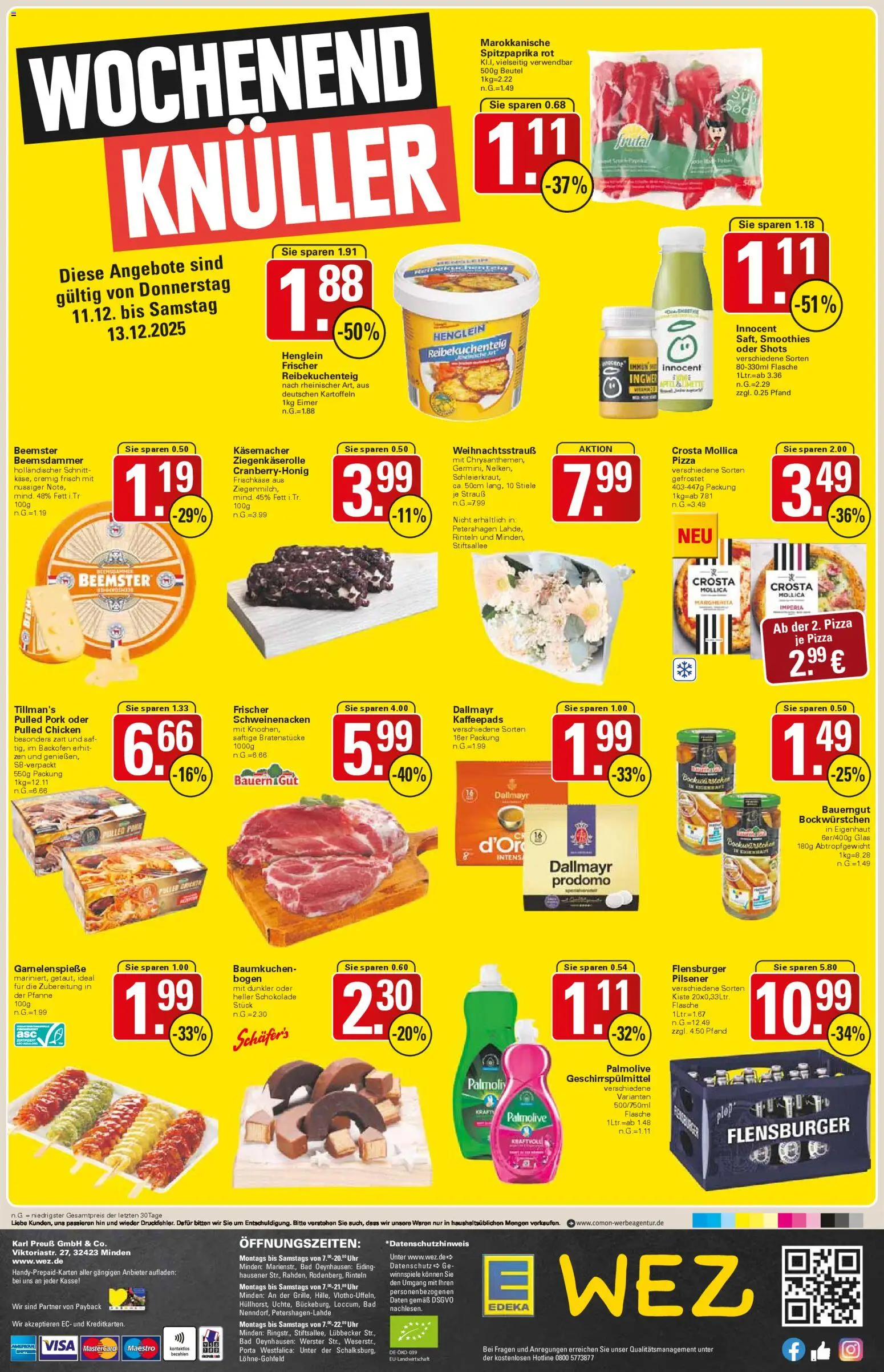 WEZ Prospekt – gültig ab 01.12.2025 | Seite: 16 | Produkte: Kaffeepads, Schokolade, Bauerngut, Frischkase