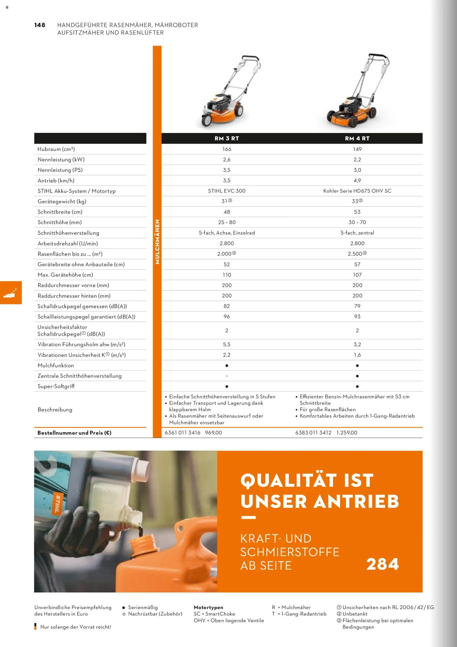 STIHL Katalog – gültig ab 01.01.2026 | Seite: 148 | Produkte: Rasenmäher