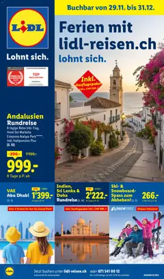 Lidl Aktionen Reisen Dezember ab 29.11.2025 gültig