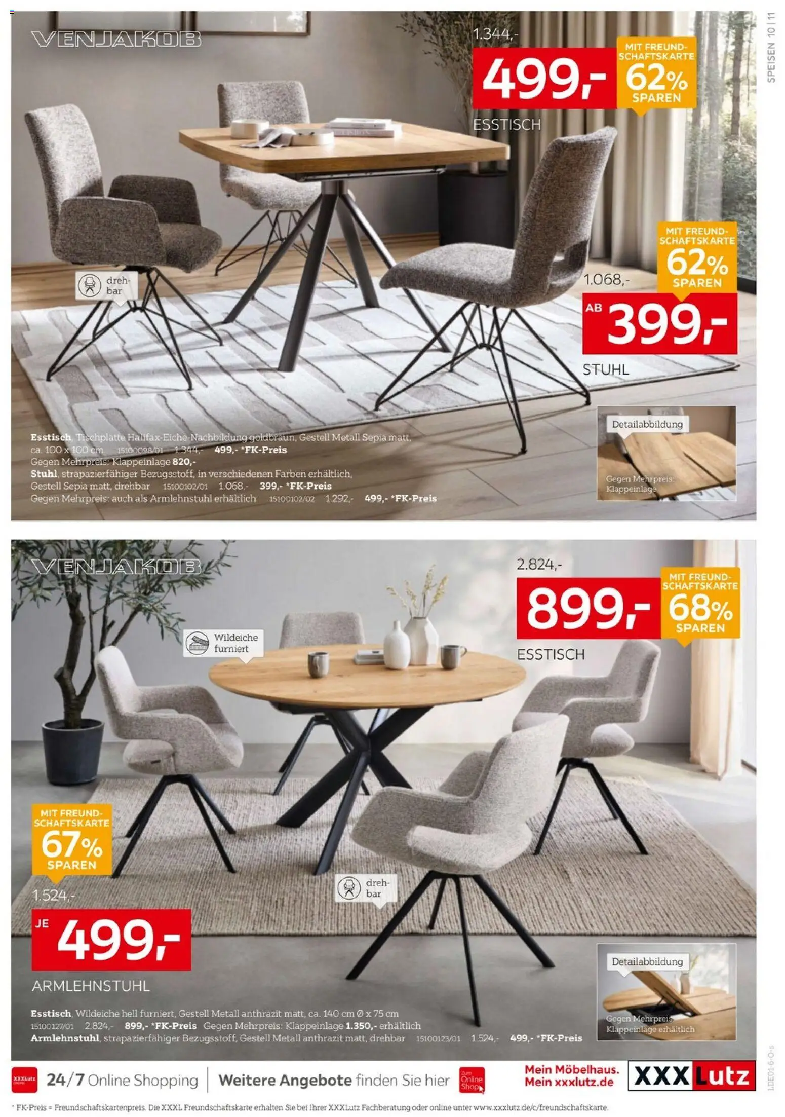 XXXL Lutz Speisen Spezial – gültig ab 11.01.2026 | Seite: 11 | Produkte: Esstisch, Stuhl