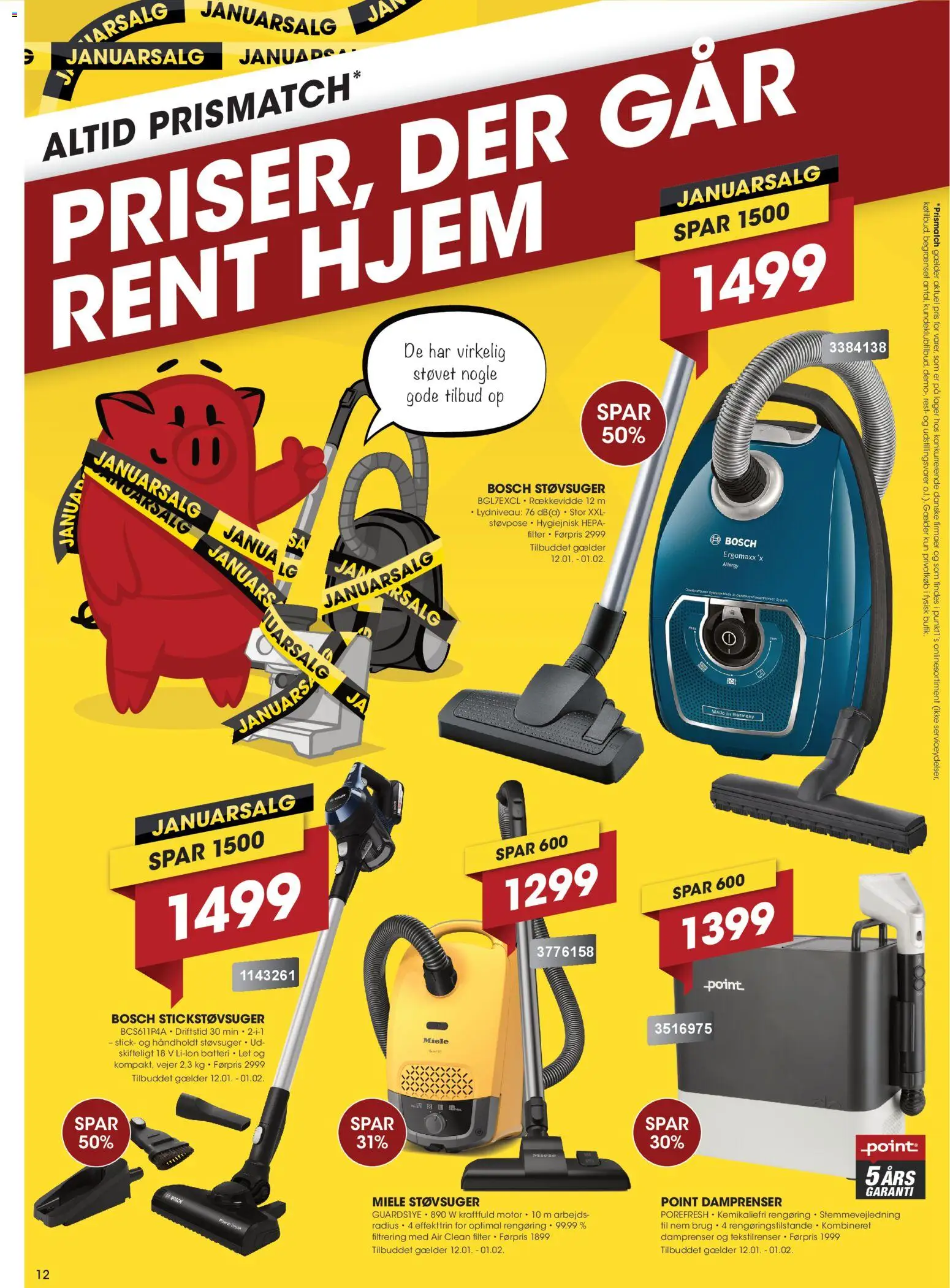 Punkt1 tilbudsavis – gyldig fra 12.01.2026 | Side: 12 | Produkter: Søm, Støvsuger, Batteri