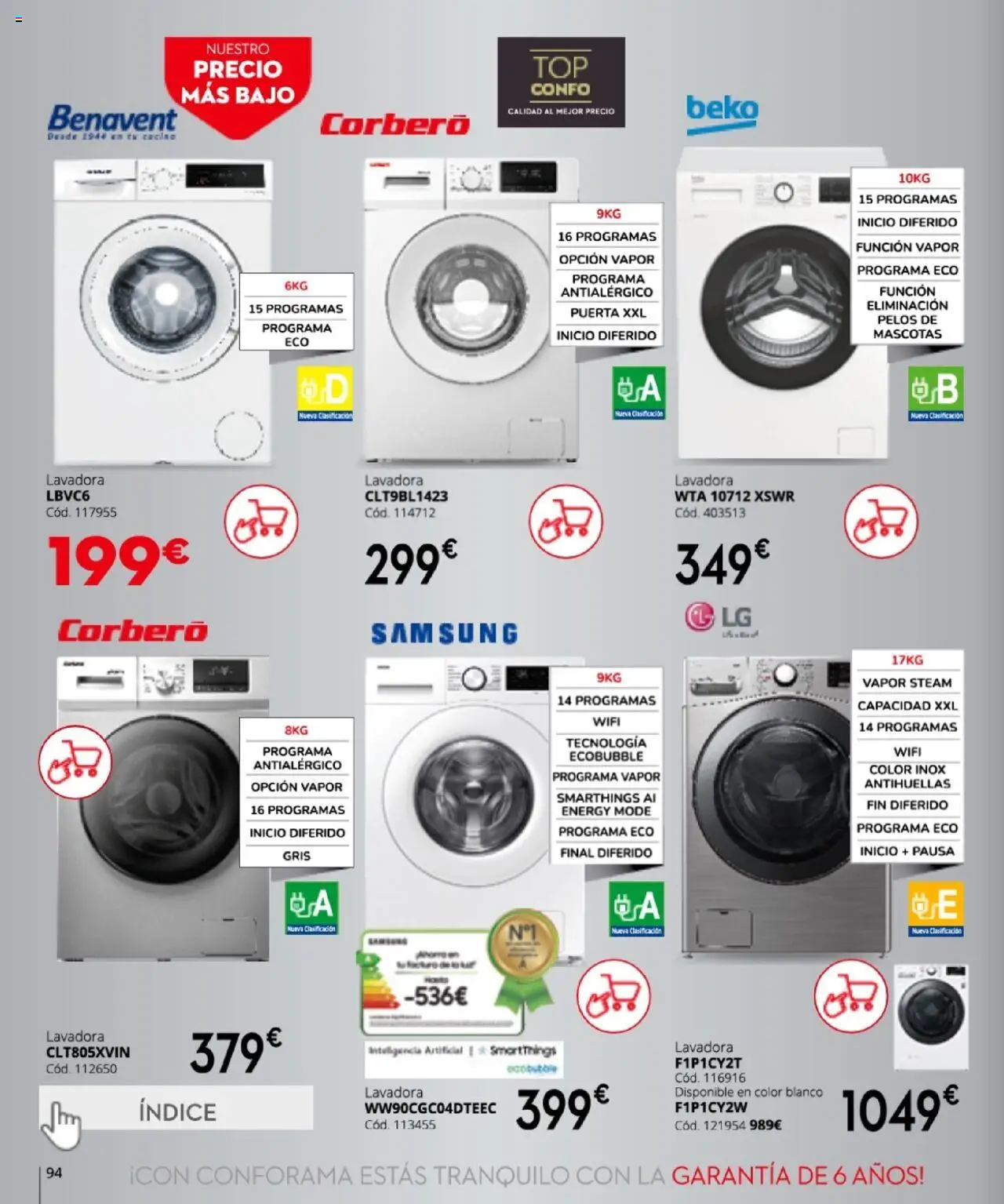 Conforama - Folleto │ válido desde el 27.03.2025 | Página: 94 | Productos: Lavadora