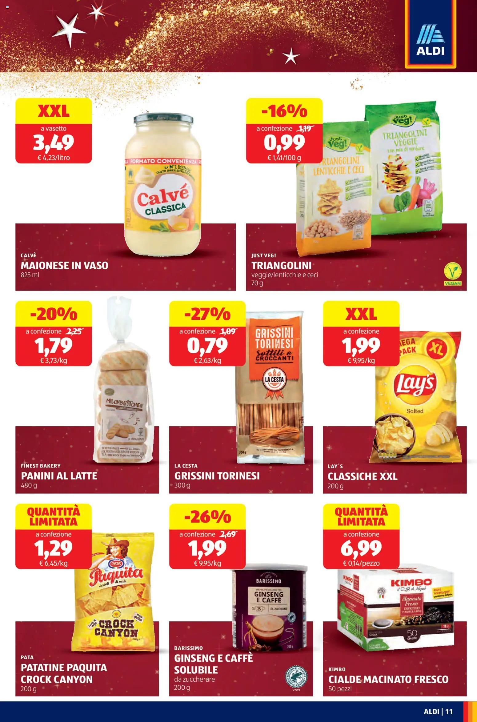 Volantino Aldi del 22.12.2025 | Pagina: 11 | Prodotti: Lenticchie, Latte, Grissini, Macinato