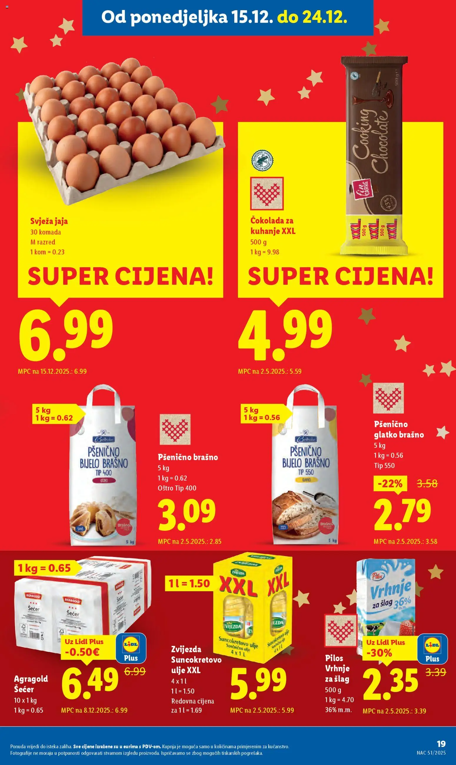Lidl katalog | vrijedi od 15.12.2025 | Stranica: 19 | Proizvodi: Vrhnje za šlag, Jaja, Ulje, Šlag