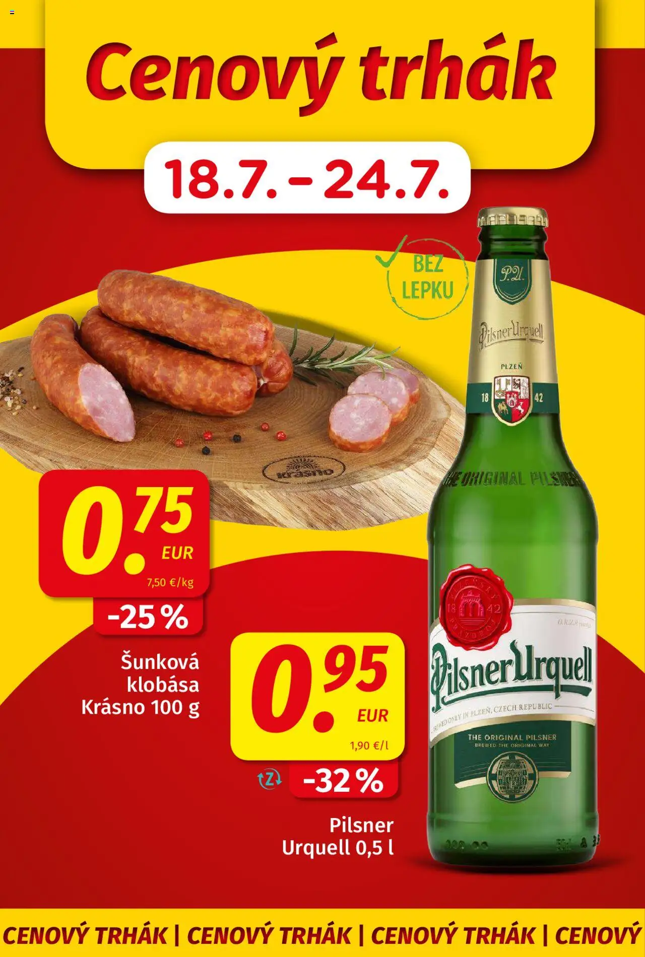Koruna leták │ platný od 18.07.2025 | Strana: 2 | Produkty: Pilsner Urquell, Klobása