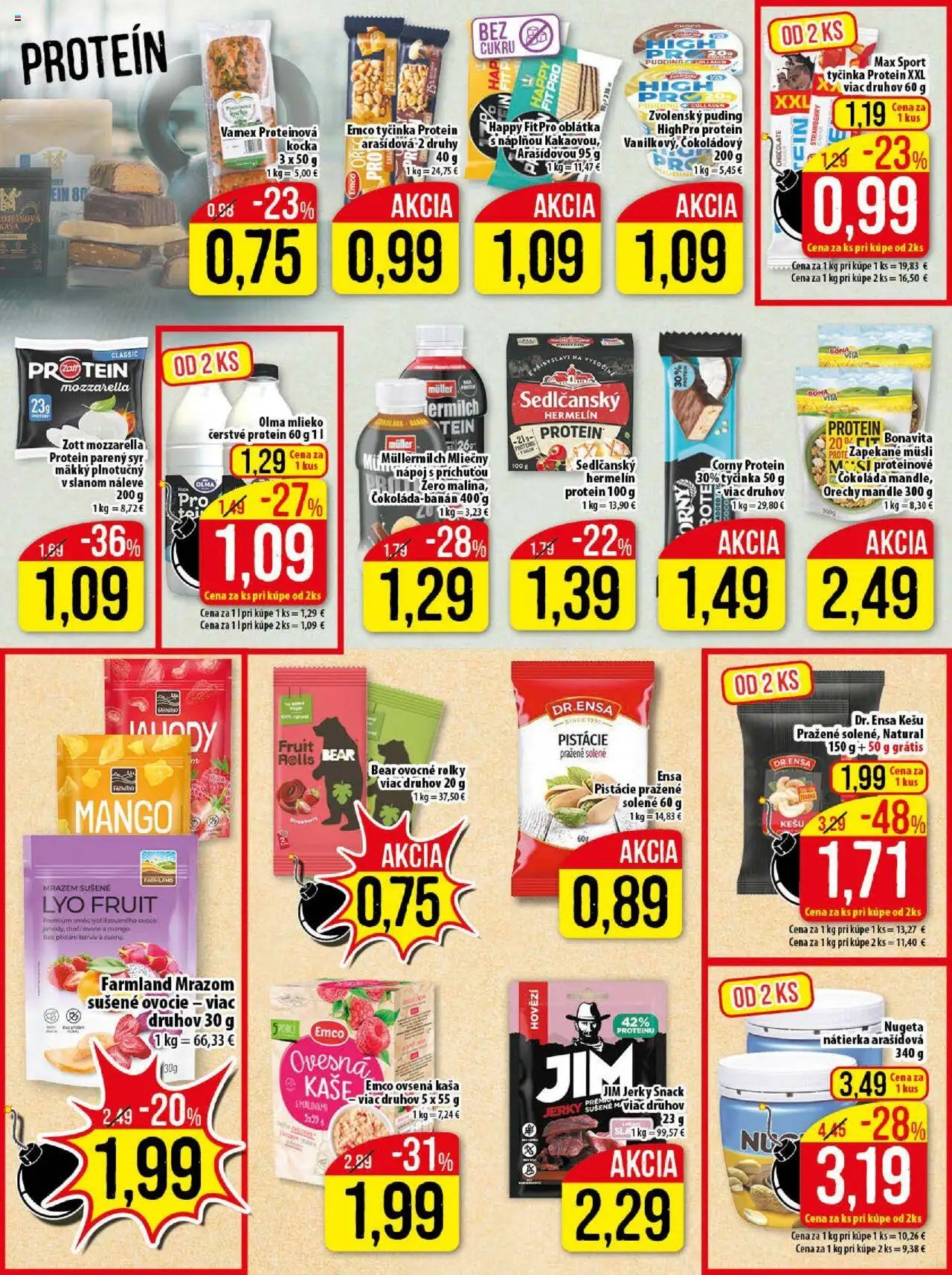 Klas leták │ platný od 21.07.2025 | Strana: 13 | Produkty: Mlieko, Protein, Čokoláda, Mango