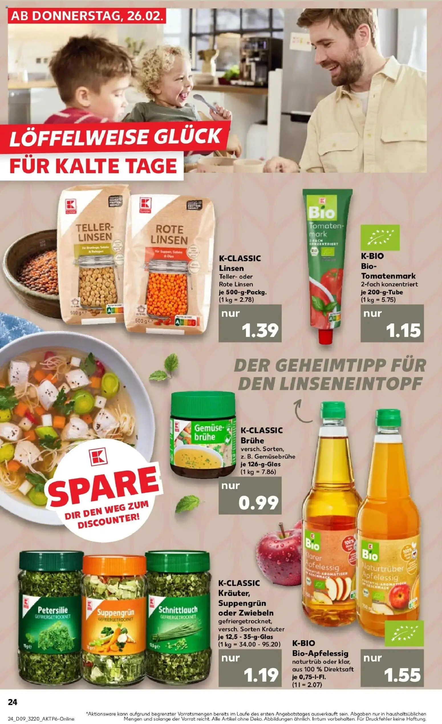 Kaufland prospekt Köthen (Anhalt)	 – gültig ab 26.02.2026 | Seite: 24 | Produkte: Zwiebeln, Gemüse, Petersilie