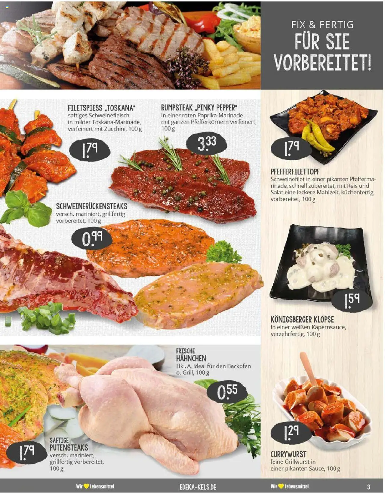 Edeka prospekt Ratingen-Hösel	 - gültig ab dem 29.06.2025 | Seite: 3 | Produkte: Hahnchen, Backofen, Reis, Steak
