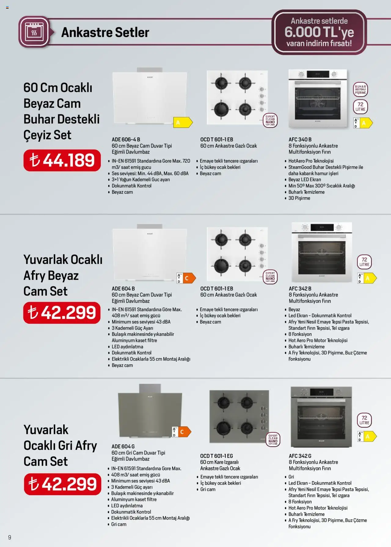 Arçelik Katalog - 16.06.2025 tarihinden itibaren geçerlidir | Sayfa: 9 | Ürünler: Tepsi, Saat, Ocak, Izgara