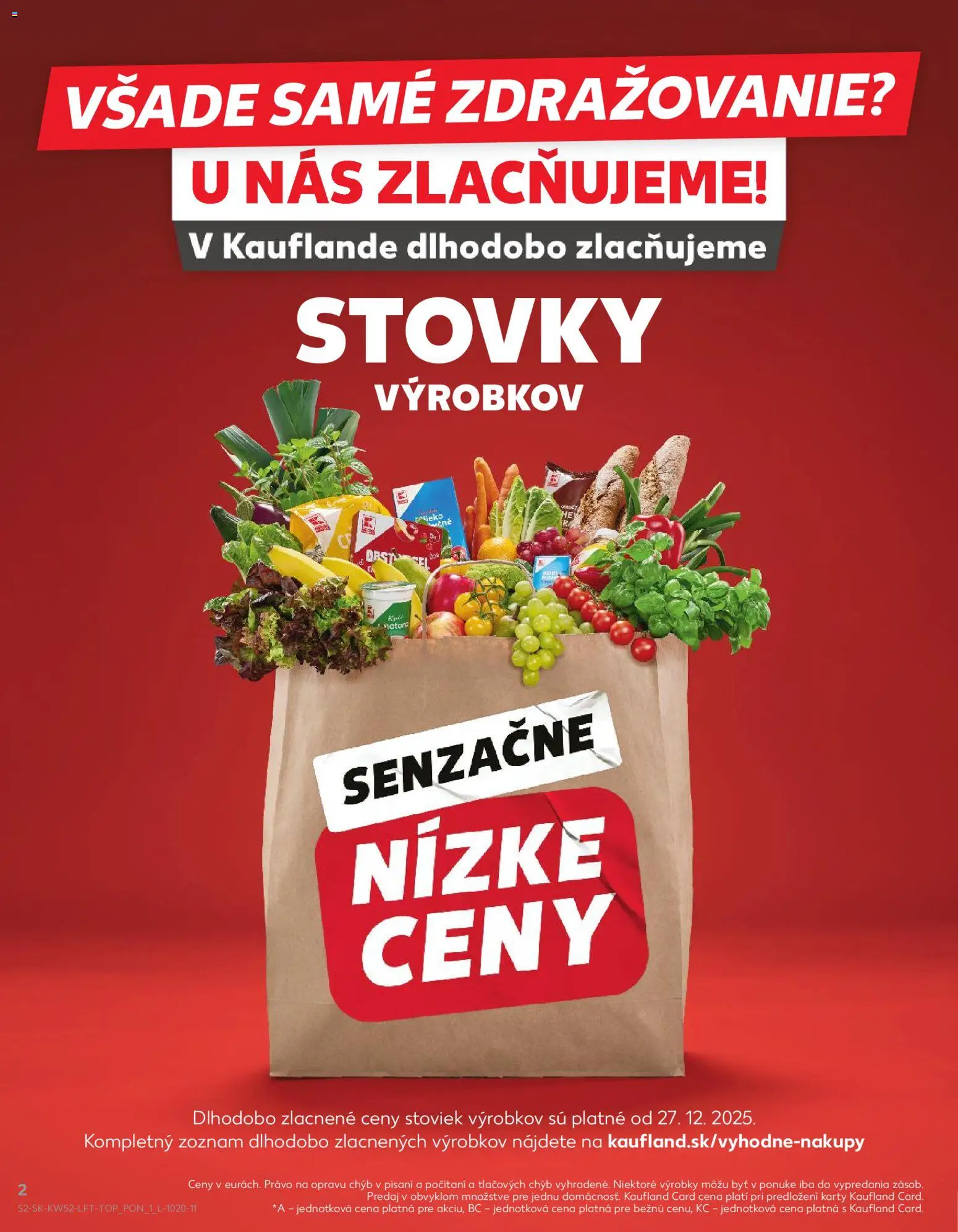 Kaufland SK akciós ujság - amely érvényes a következő dátumtól: 27.12.2025 | Oldal: 2