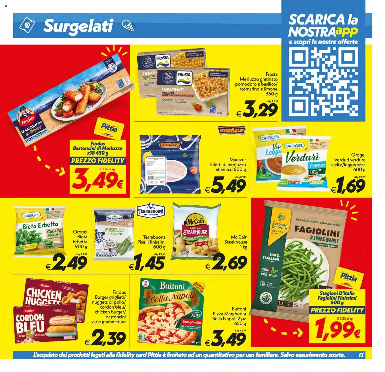 Volantino SuperConveniente del 05.01.2026 | Pagina: 13 | Prodotti: Pesce, Verdure, Limone, Piselli