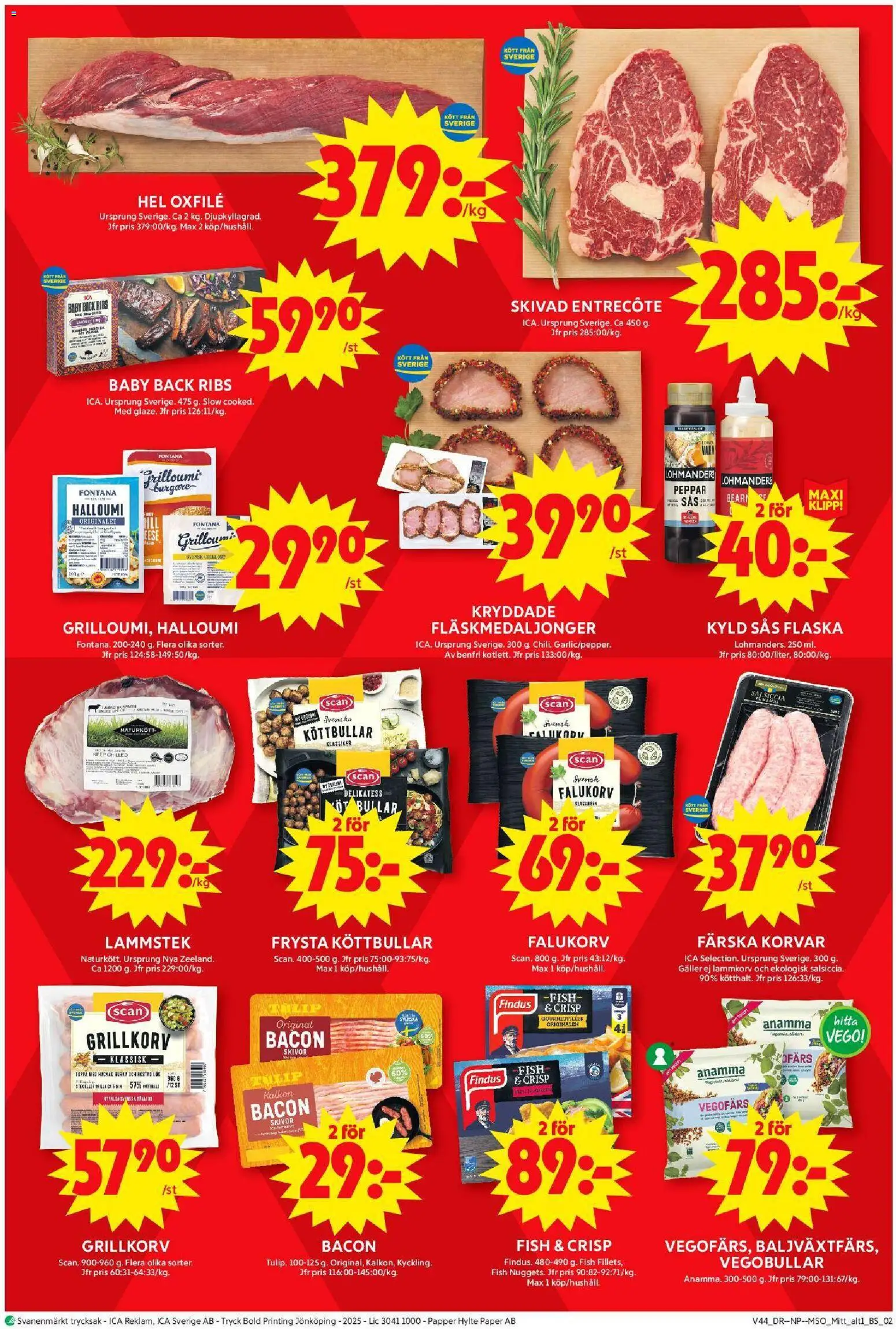 ICA Maxi reklamblad aktuell från 27.10.2025 | Sida: 4 | Produkter: Galler, Chips, Halloumi, Grillkorv