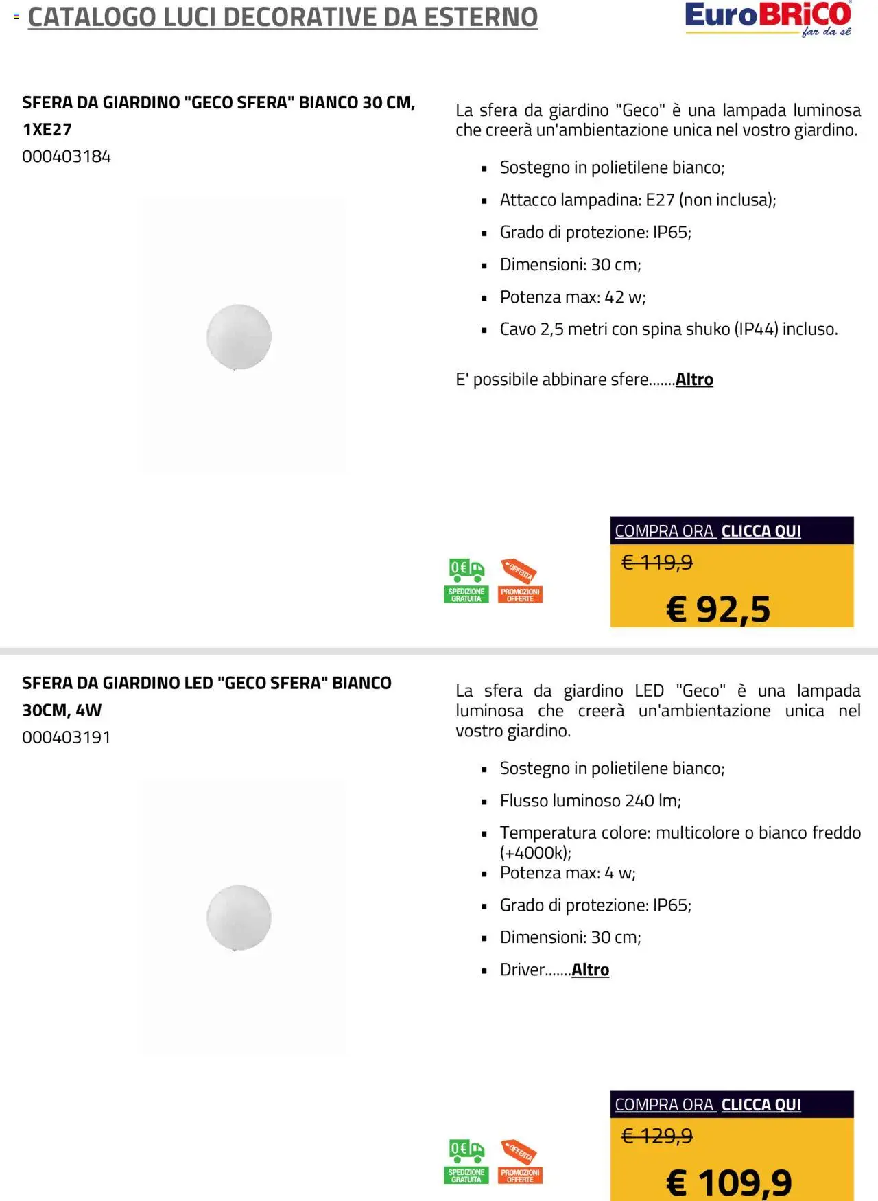 Volantino Eurobrico del 23.07.2025 | Pagina: 3 | Prodotti: Cavo, Lampada