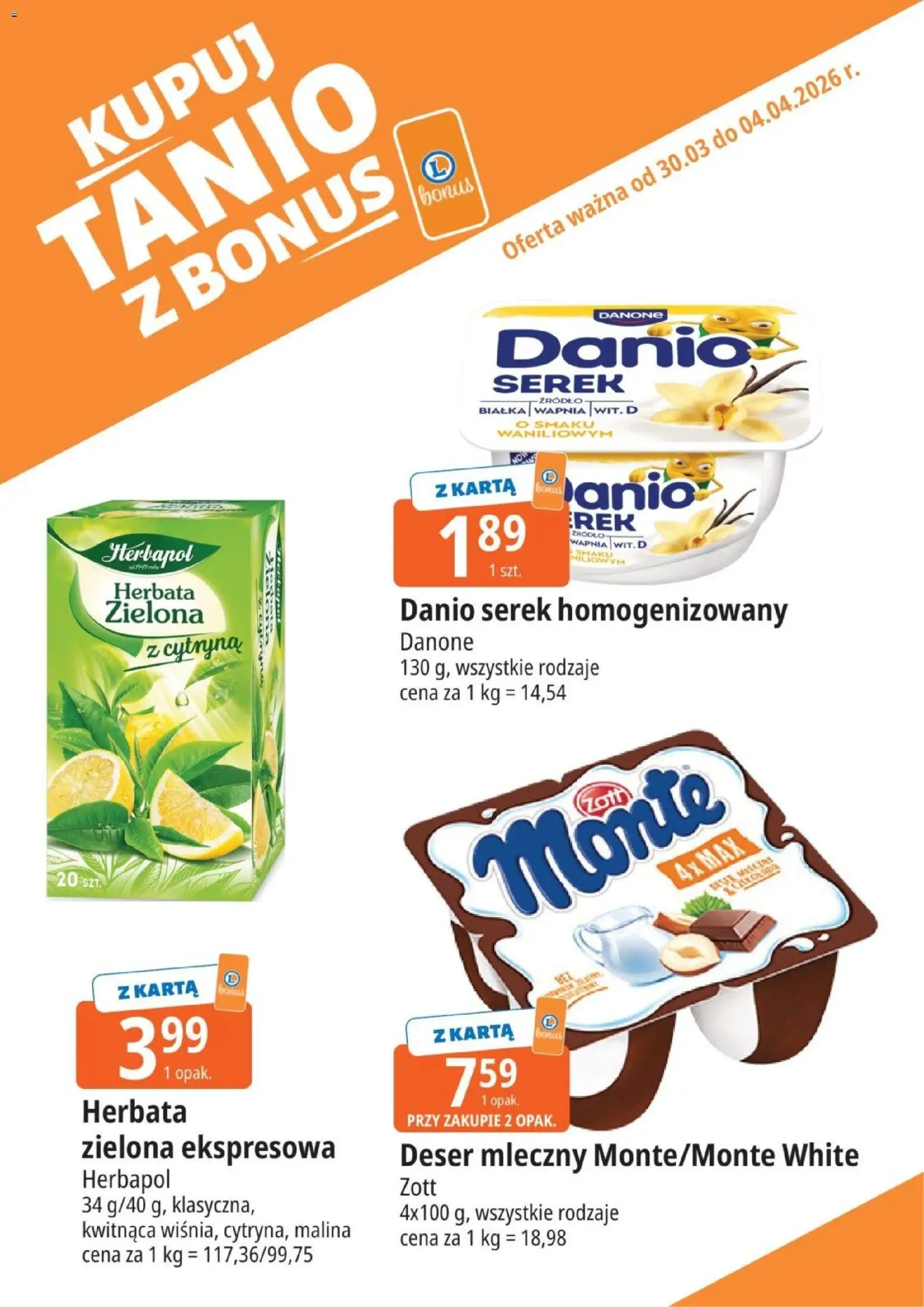 E.Leclerc gazetka - Kupony dodatkowe od 30.03.2026 | Strona: 10 | Produkty: Cytryna, Malina, Serek homogenizowany, Herbata