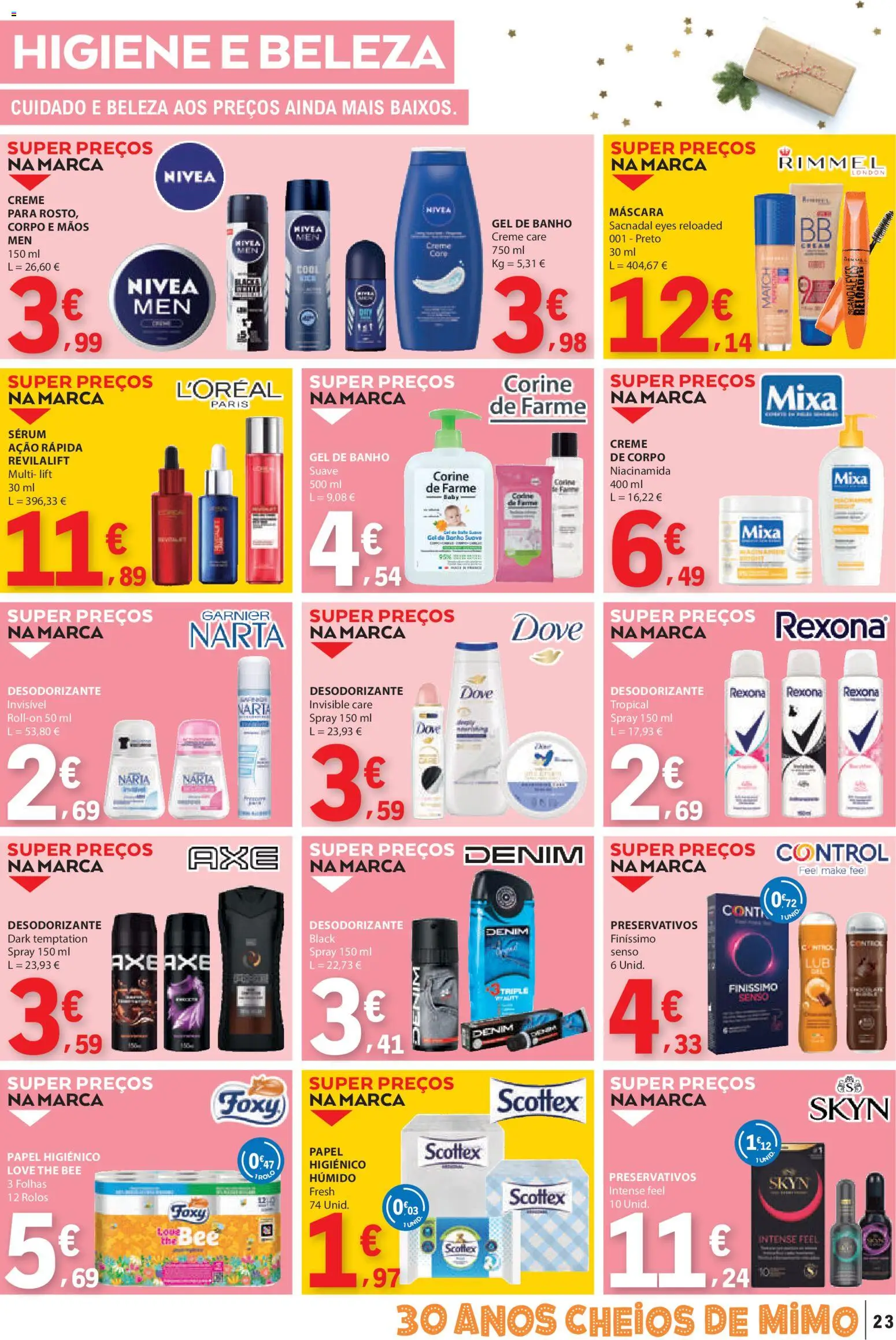 E.Leclerc folheto │ válido de 04.12.2025 | Página: 23 | Produtos: Papel higiénico, Preservativos, Sérum, Banho