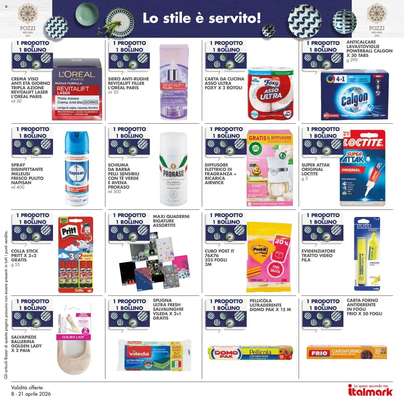 Volantino Italmark del 08.04.2026 | Pagina: 28 | Prodotti: Crema viso, Lavastoviglie, Carta forno, Fragranza