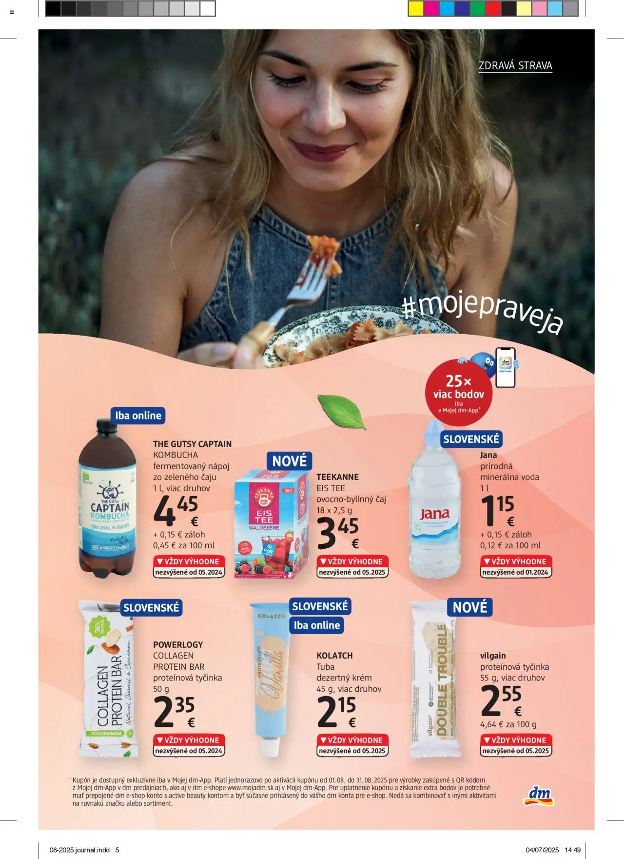 dm drogerie Journal august 2025 │ platný od 01.08.2025 | Strana: 5 | Produkty: Čaj, Krém, Voda, Minerálna voda