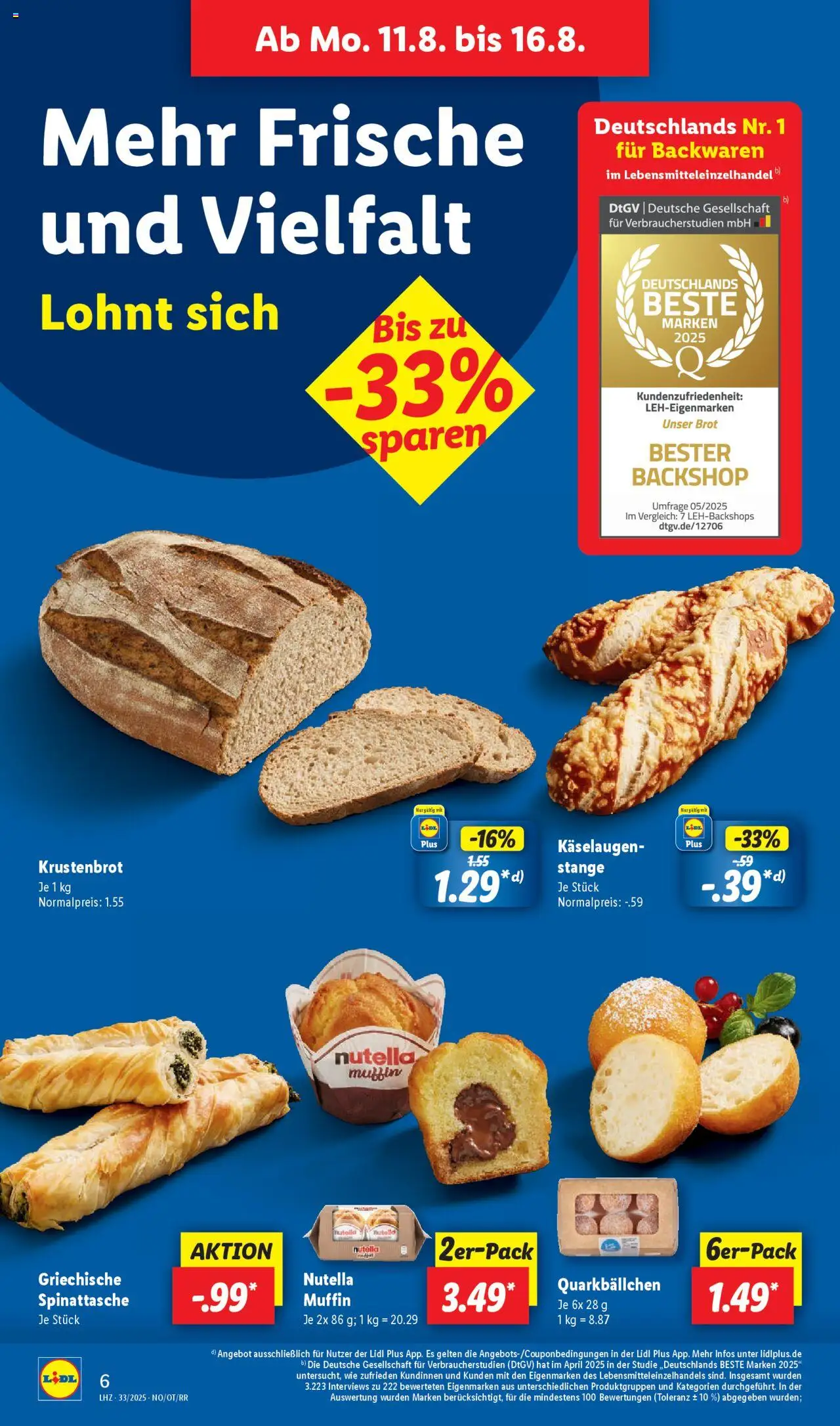 Lidl Prospekt Marne - gültig ab dem 11.08.2025 | Seite: 8 | Produkte: Nutella, Brot