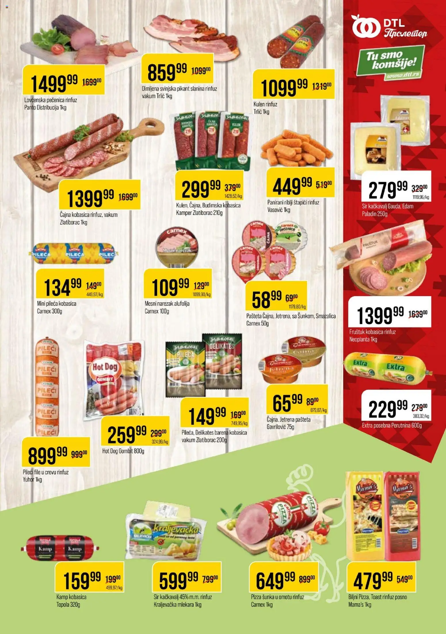 Metalac Proleter katalog - važi od 22.04.2026 | Strana: 5 | Proizvode: Pileći file, Budimska kobasica, Šunka, Pašteta