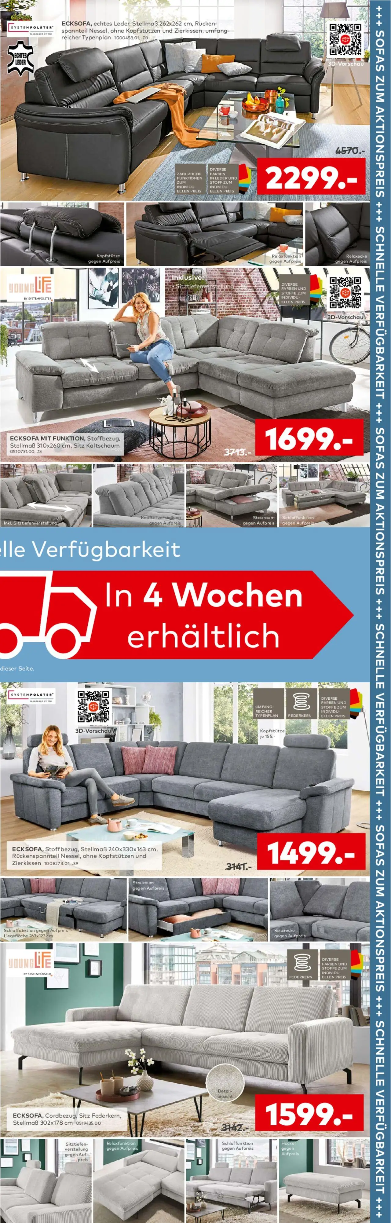 Porta! Große Polsteraktion  - gültig ab dem 27.07.2025 | Seite: 2 | Produkte: Hocker, Ecksofa