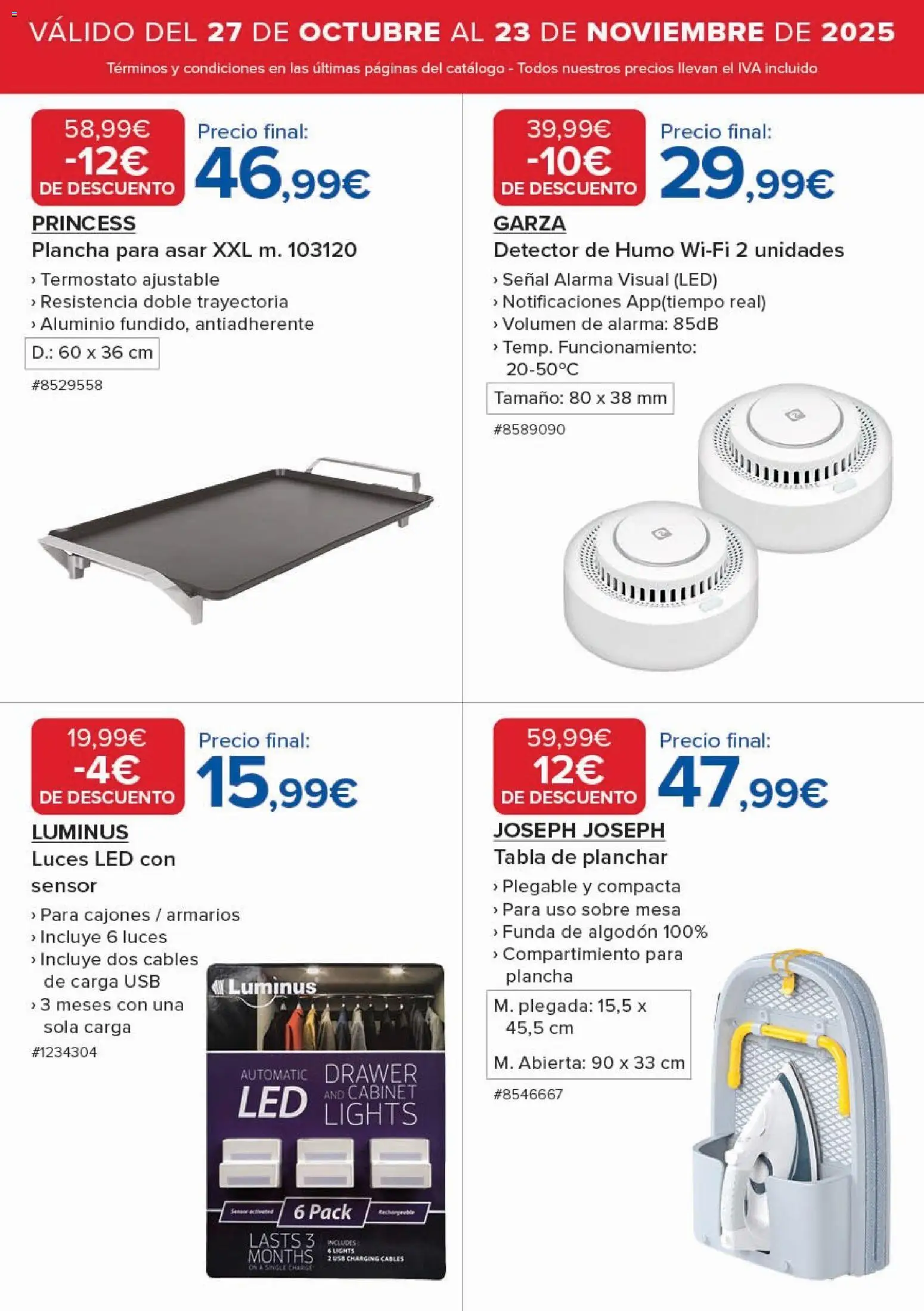 Costco catálogo │ válido desde el 27.10.2025 | Página: 7 | Productos: Funda, USB, Plancha, Mesa