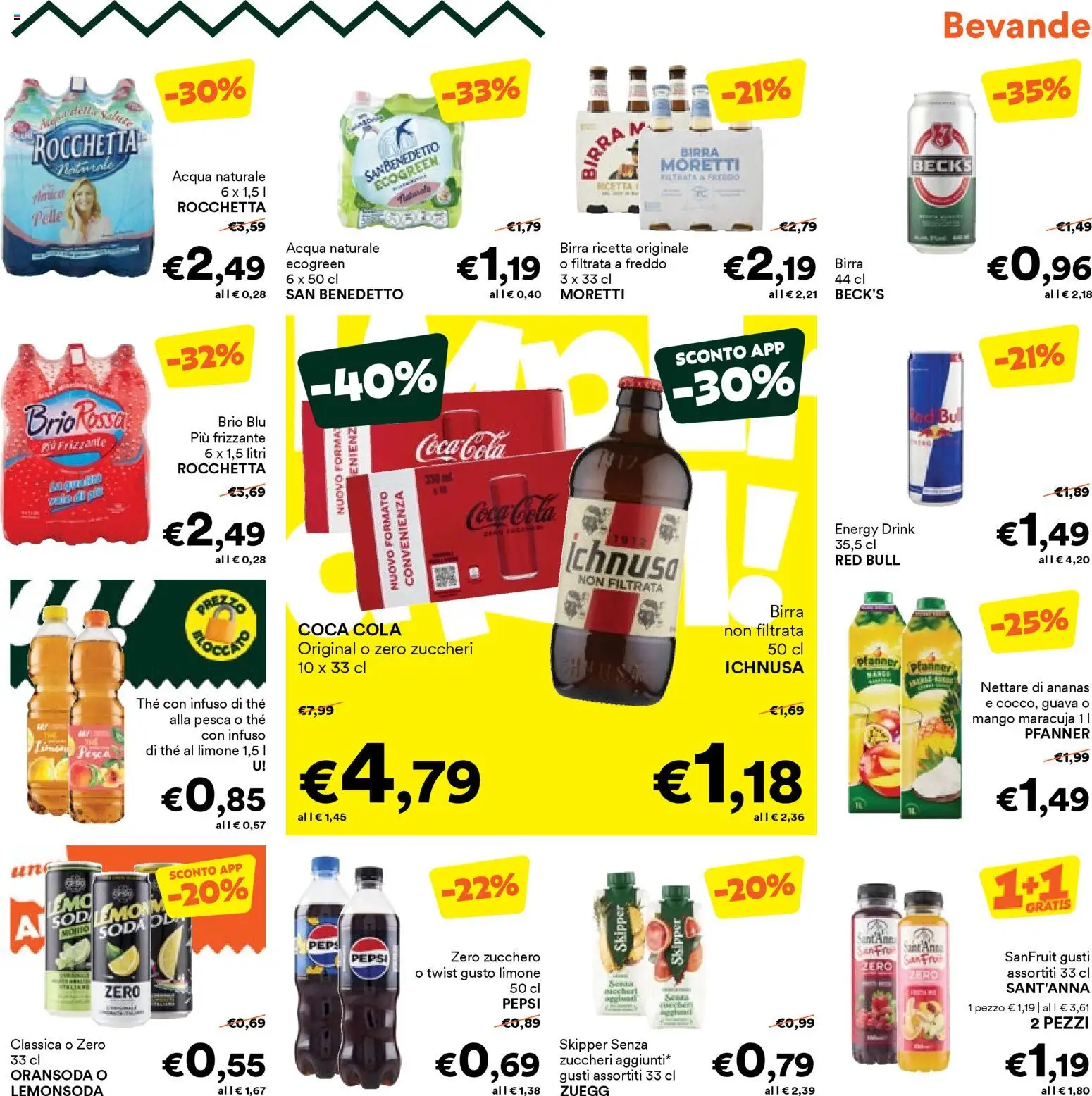 Volantino Unes del 23.01.2026 | Pagina: 15 | Prodotti: Acqua, Limone, Mango, Red Bull