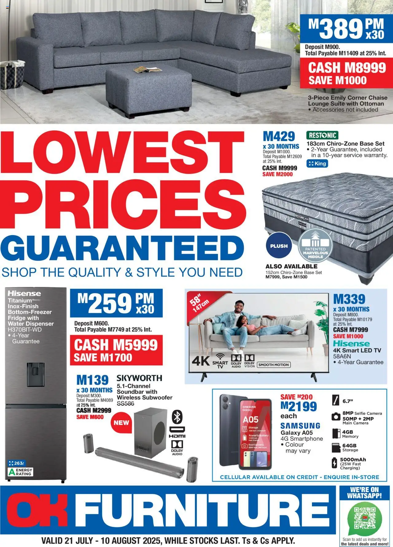 OK Furniture - Lesotho Specials │ valid from 21.07.2025 | Page: 1 | Products: Camera, Audio, Battery, Soundbar