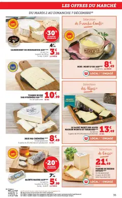 Super U - Prévisualisation de Super U - Les prix bas de la semaine valide à partir de 02.12.2025 | Page: 35 | Produits: Poissonnerie, Mont d'or, Fromage, Brie