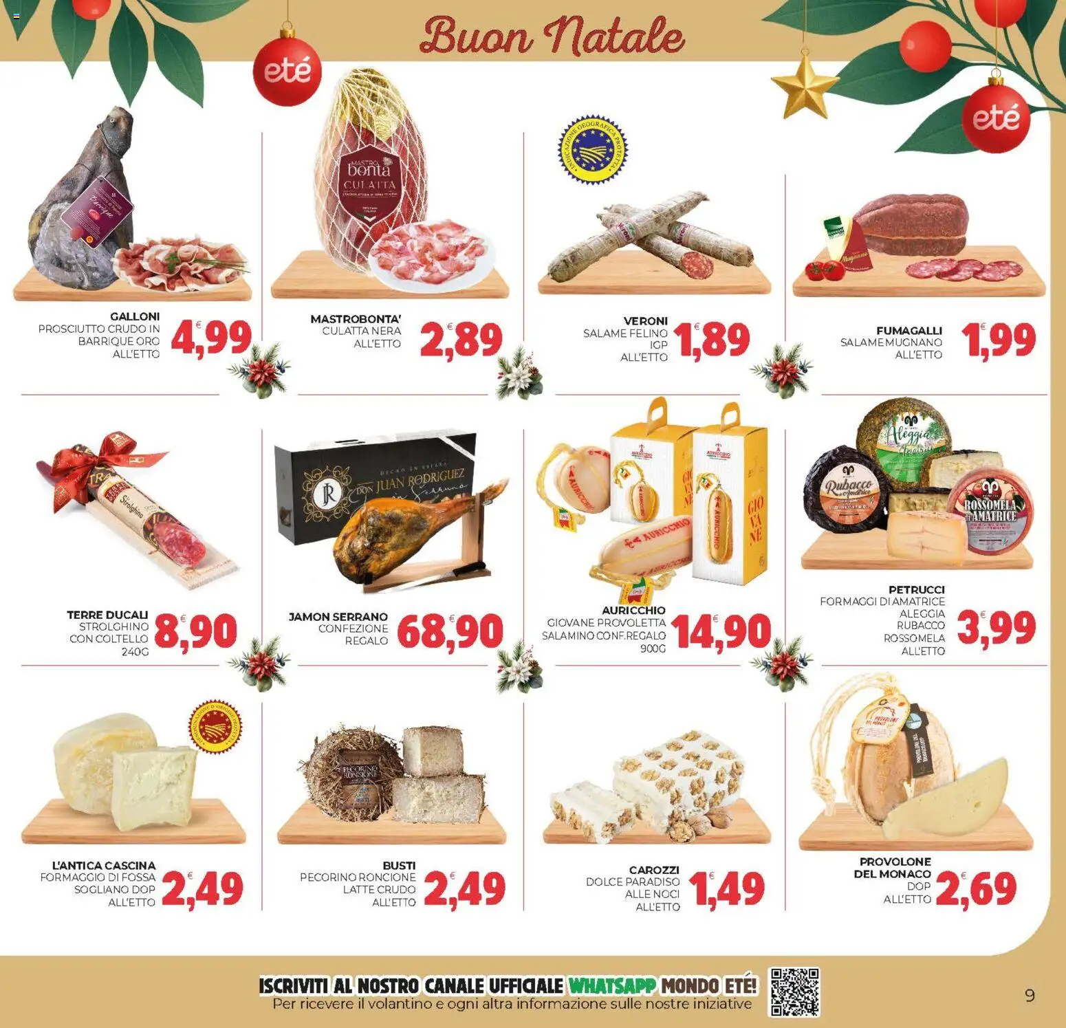 Volantino Eté del 12.12.2025 | Pagina: 9 | Prodotti: Prosciutto Crudo, Latte, Prosciutto, Noci