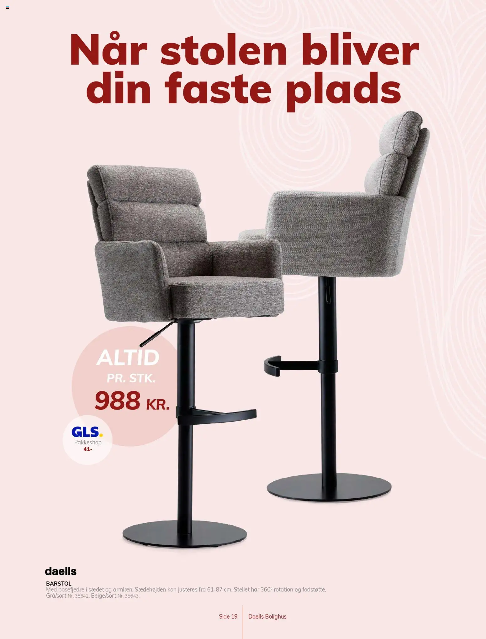 Daells Bolighus tilbudsavis – gyldig fra 25.03.2026 | Side: 19 | Produkter: Barstol
