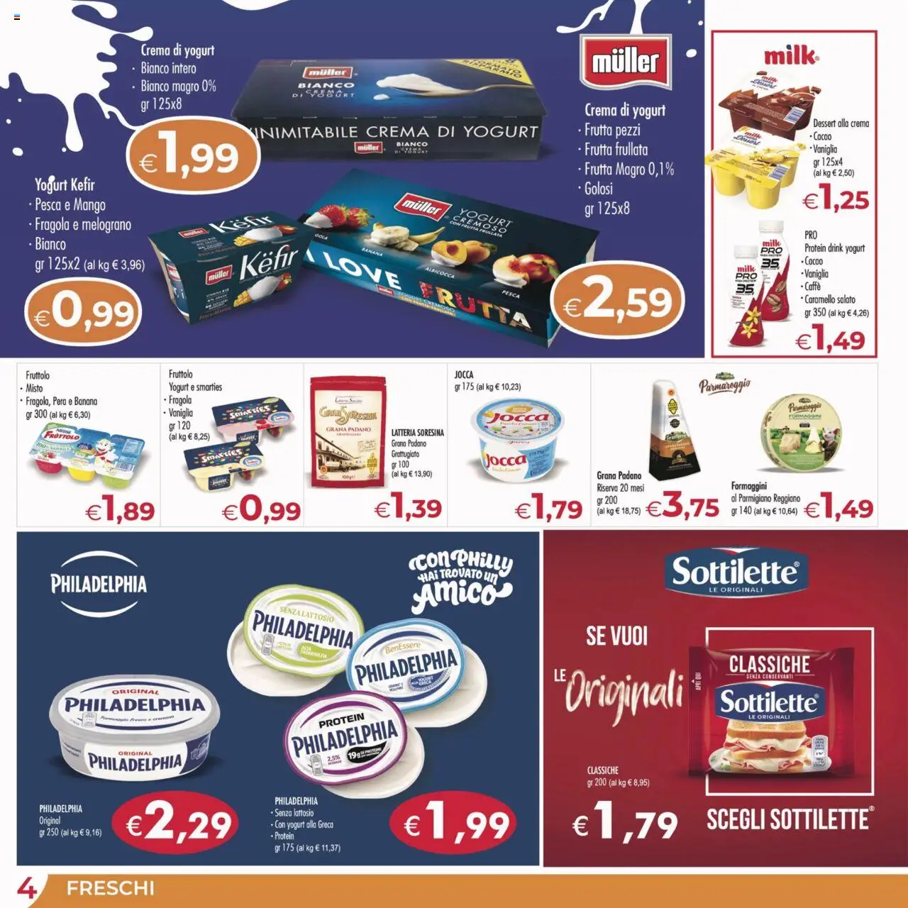 Volantino MerSi Supermercati del 22.10.2025 | Pagina: 4 | Prodotti: Mango, Pesca, Pera, Grana Padano