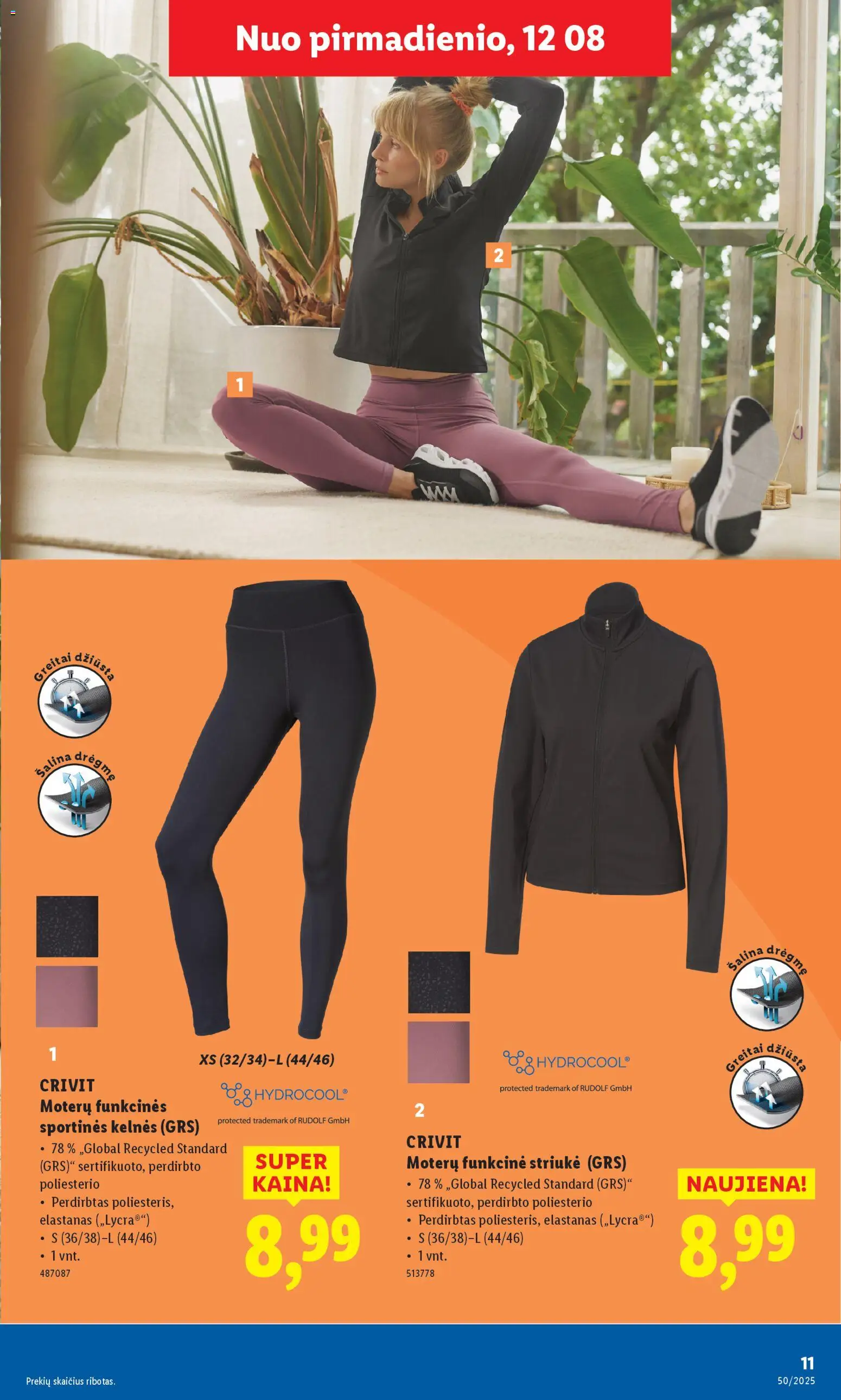 LIDL akcijos nuo 08.12.2025 | Puslapis: 11 | Prekių: Sportinės kelnės, Kelnes