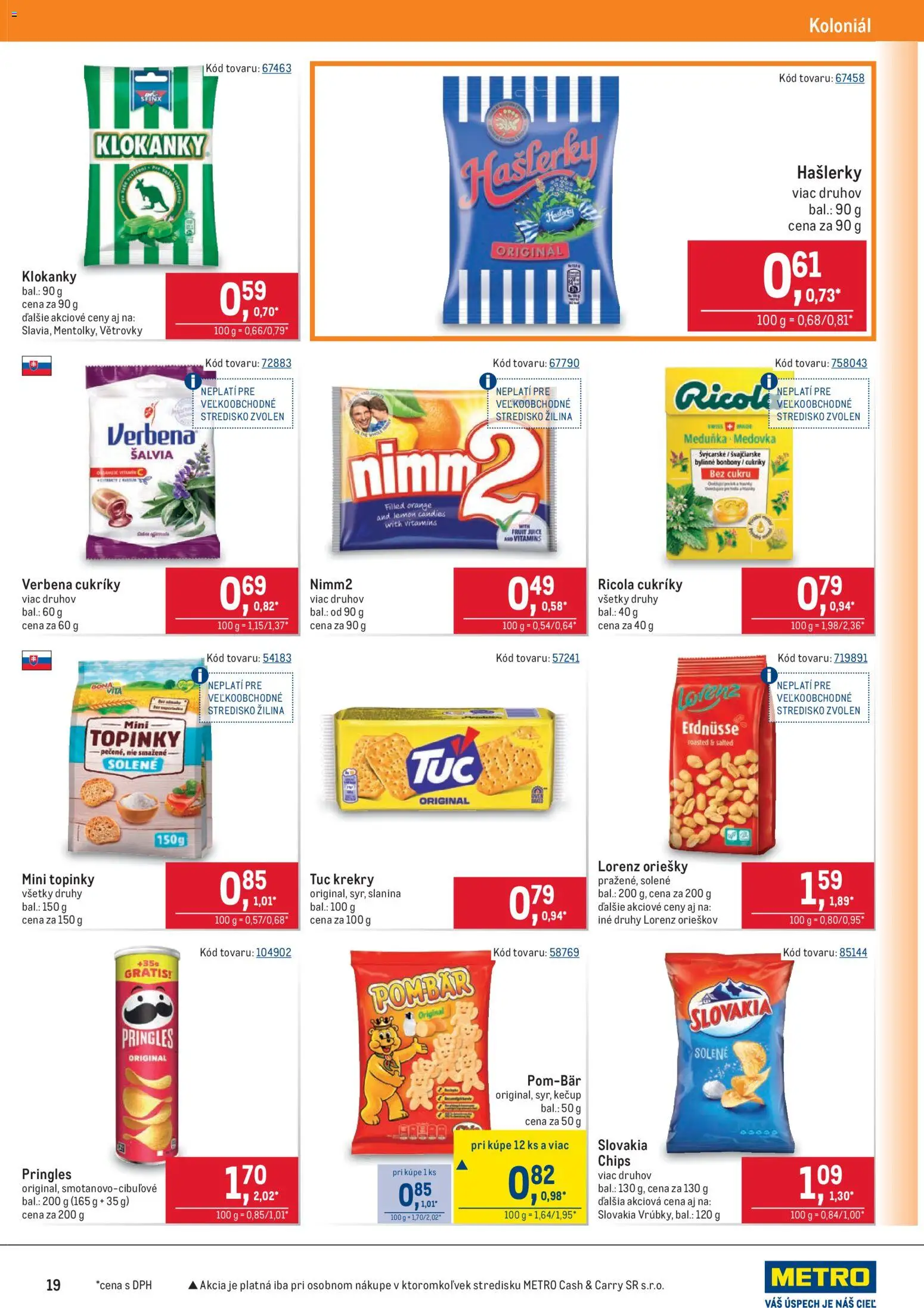 Nové Metro akcie – leták je platný od 10.12.2025 | Strana: 19 | Produkty: Slanina, Pringles, Cukríky, Kečup
