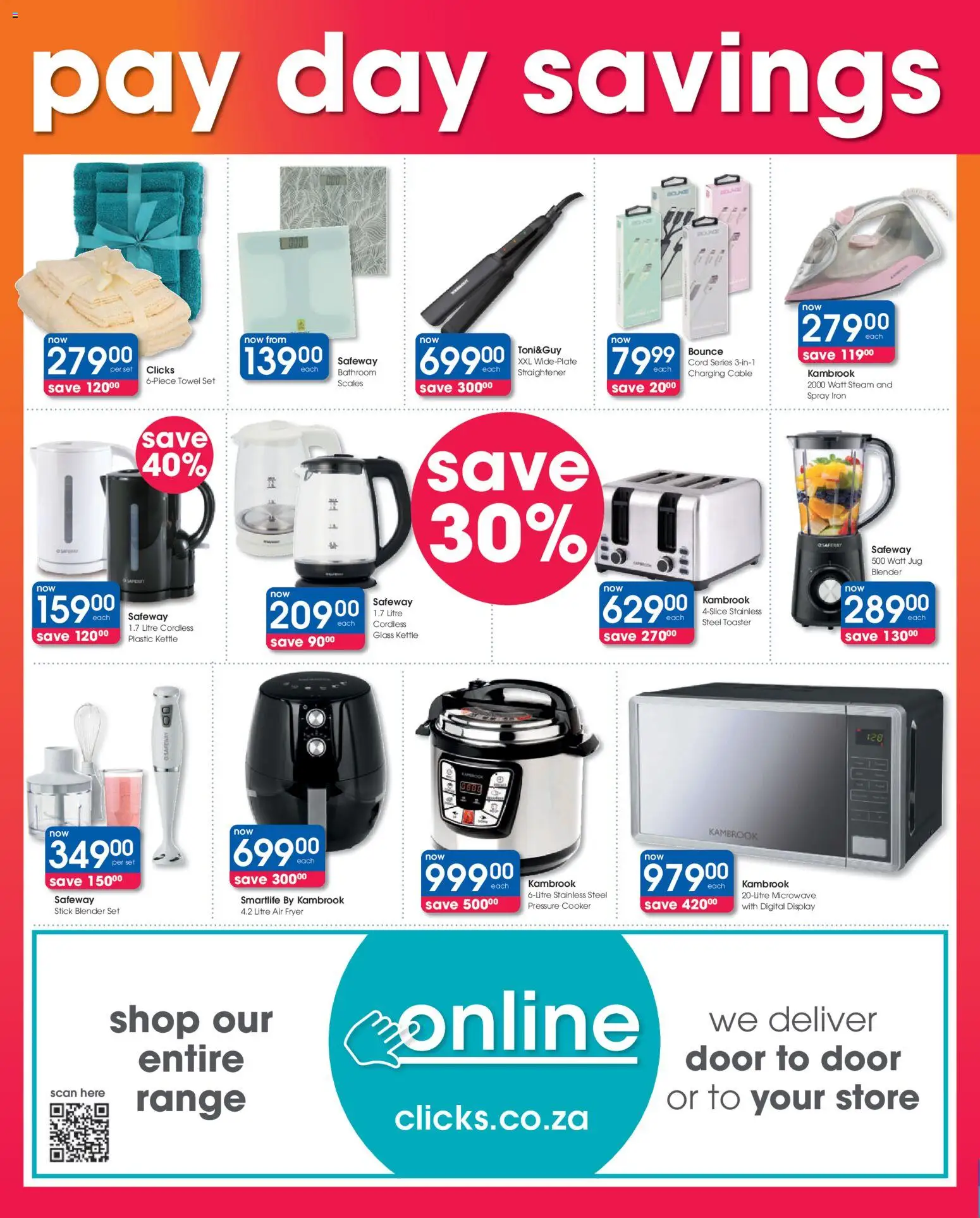 New Clicks catalogue – valid from 25.02.2026 | Page: 4 | Products: Cable, Cooker, Microwave, Air fryer