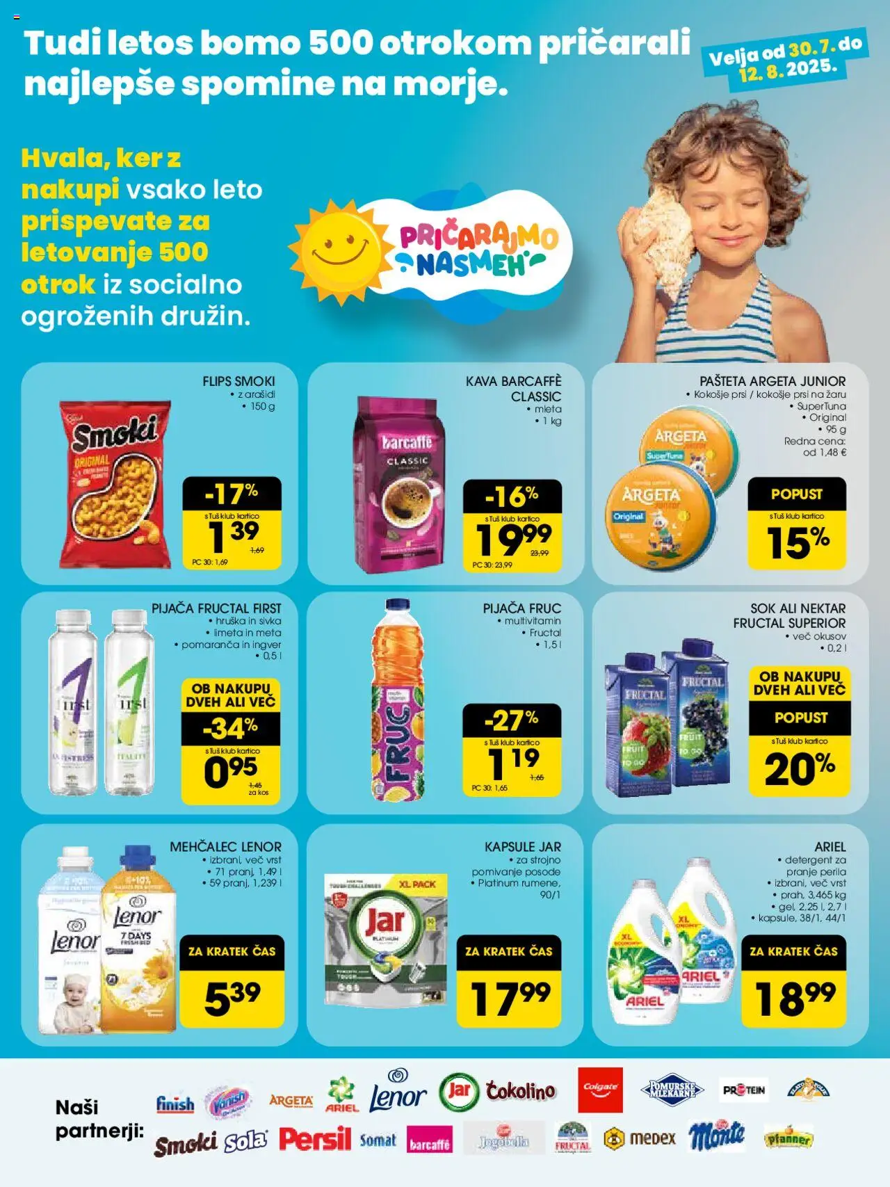 Tuš katalog │ velja od 30.07.2025 | Stran: 22 | Izdelki: Mehčalec, Arašidi, Sok, Detergent