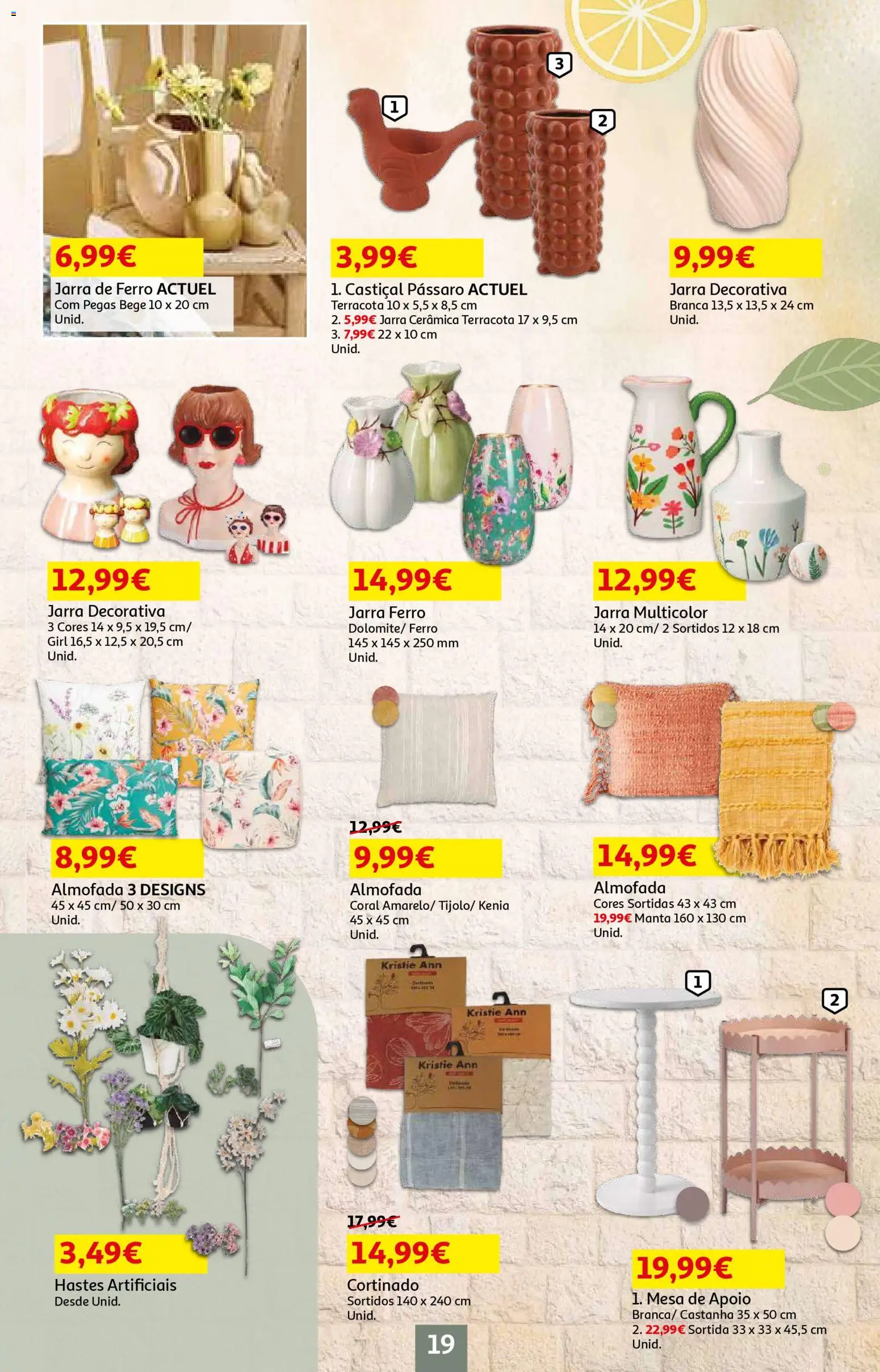 Auchan - Beleza Interiores Spring │ válido de 21.04.2026 | Página: 19 | Produtos: Ferro, Jarra, Almofada, Mesa