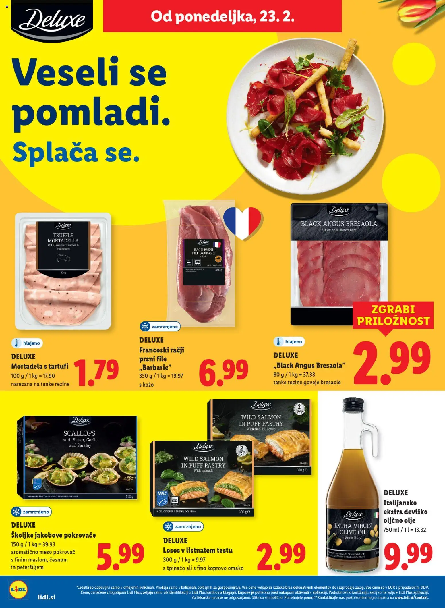Novi Lidl katalog ponudbe – veljaven od 19.02.2026 | Stran: 50 | Izdelki: Školjke, Mortadela, Losos, Olje