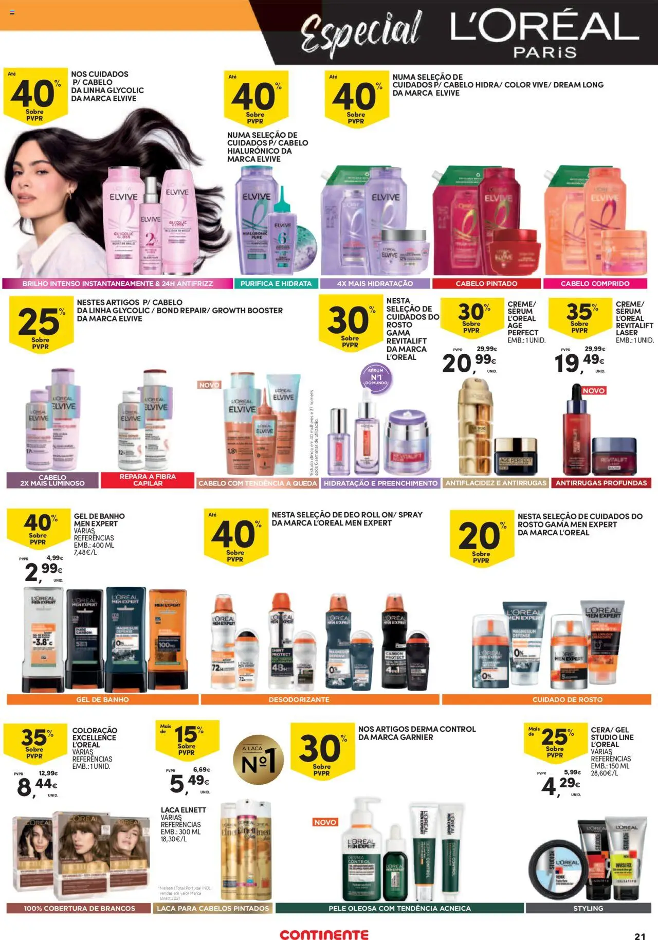 Continente Açores │ válido de 21.08.2025 | Página: 21 | Produtos: Gel de banho, Desodorizante, Sérum, Banho