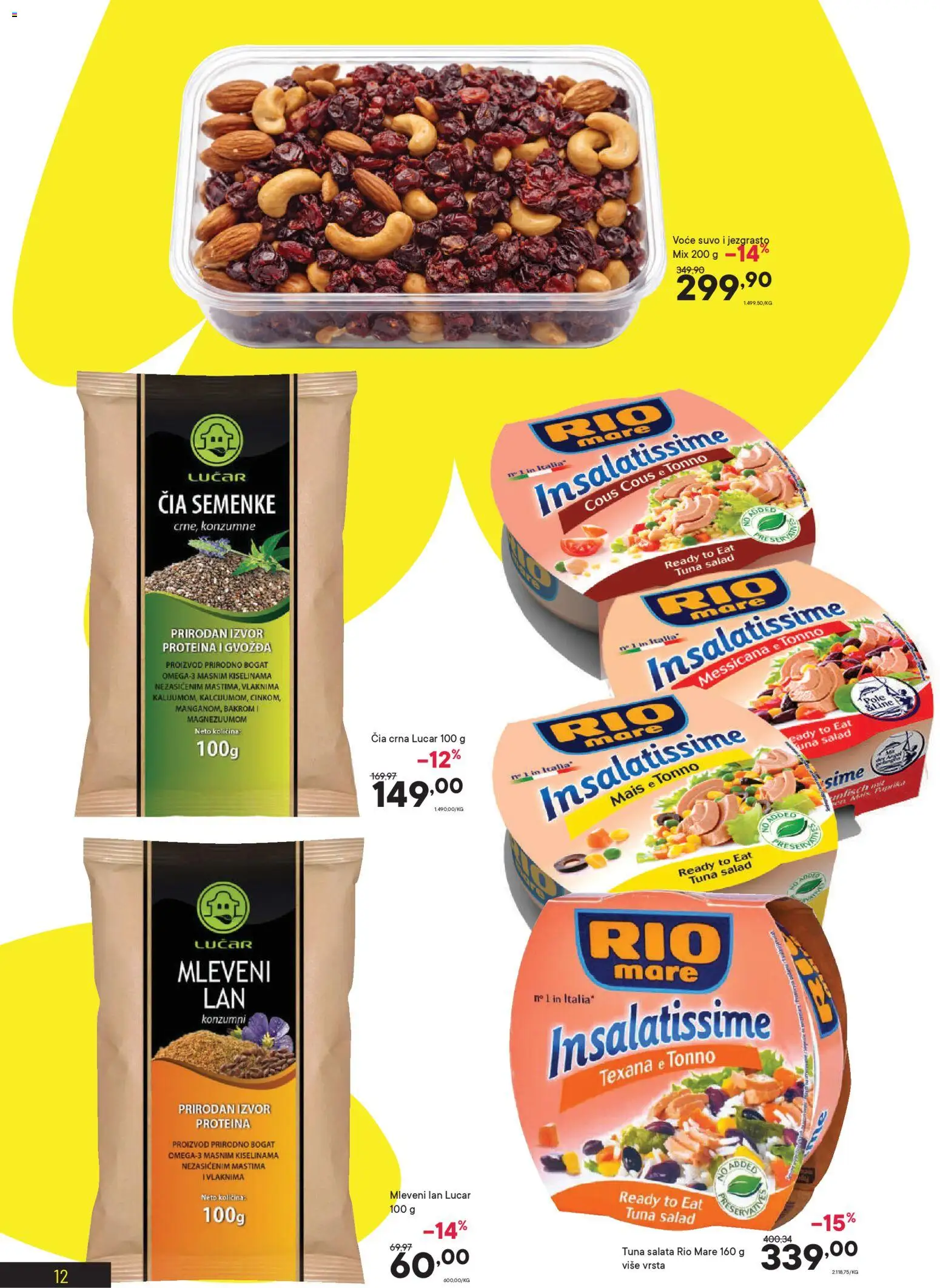PerSu katalog - važi od 24.02.2026 | Strana: 12 | Proizvode: Čia semenke, Salata, Rio mare