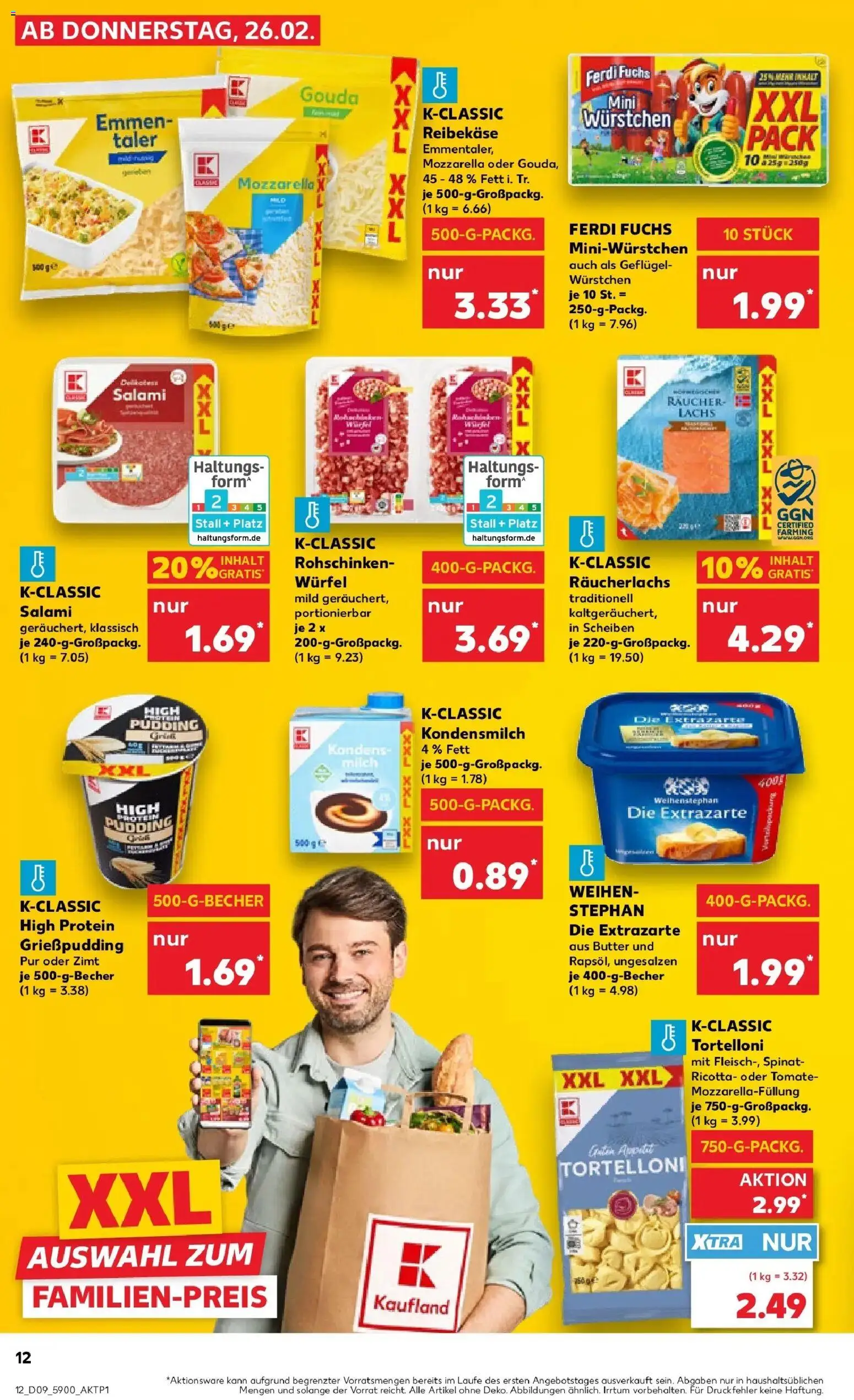 Kaufland prospekt Berlin	 – gültig ab 26.02.2026 | Seite: 12 | Produkte: Milch, Butter, Pudding, Lachs