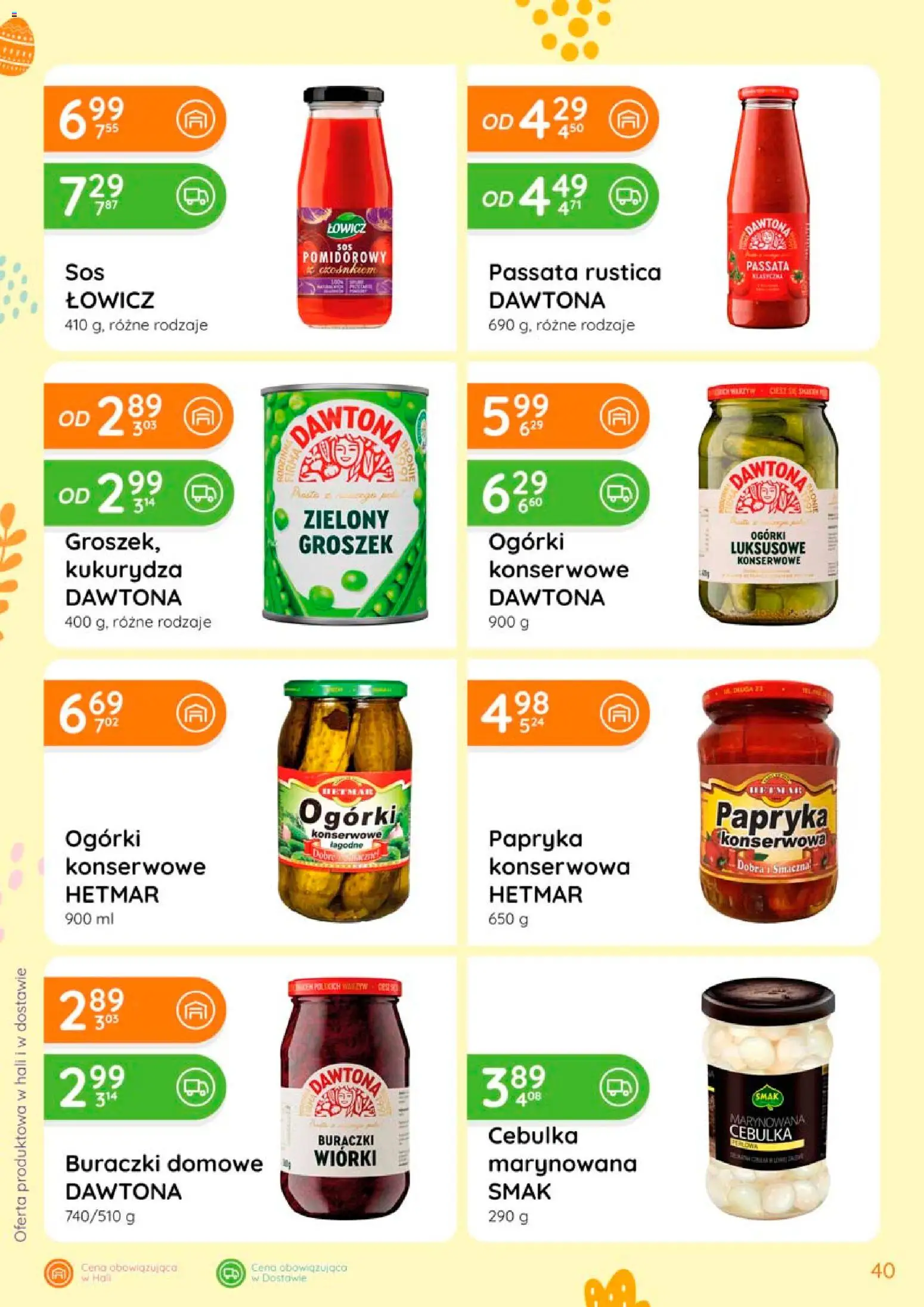 Eurocash gazetka - Oferta Produktowa od 05.03.2026 | Strona: 40 | Produkty: Groszek, Papryka konserwowa, Kukurydza, Ogórki