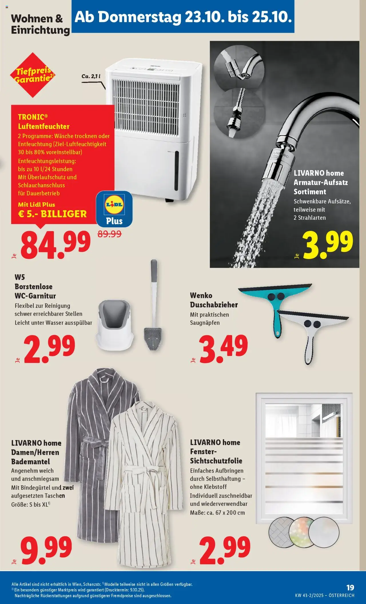 Lidl Flugblatt gültig ab 23.10.2025 | Seite: 25 | Produkte: Wasser, Bademantel