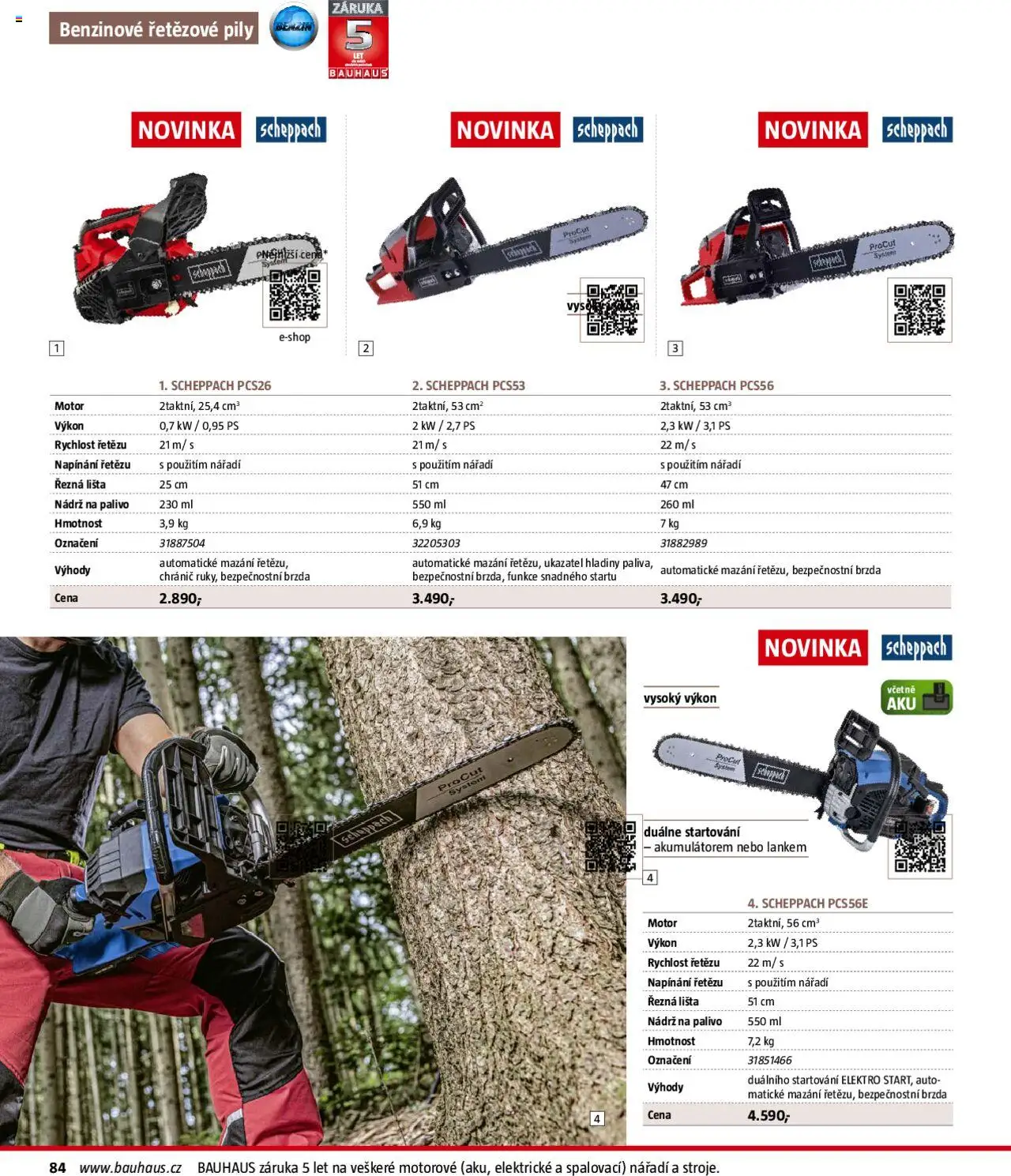 Bauhaus katalog Zahradní technika od 01.04.2025 | Strana: 84 | Produkty: Benzín, Nářadí, Elektro