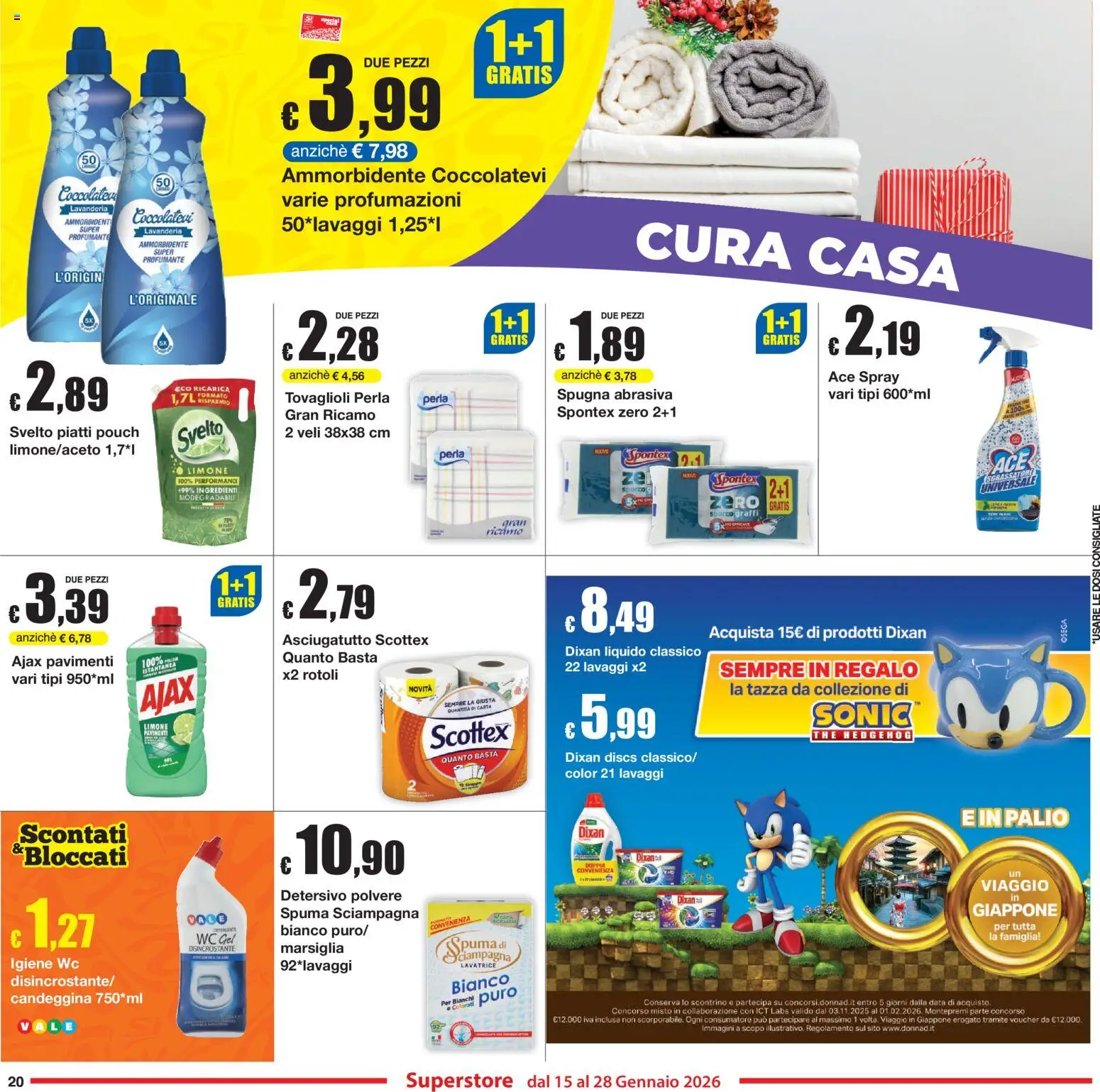 Volantino Sì con Te del 15.01.2026 | Pagina: 20 | Prodotti: Ammorbidente, Candeggina, Sgrassatore, WC